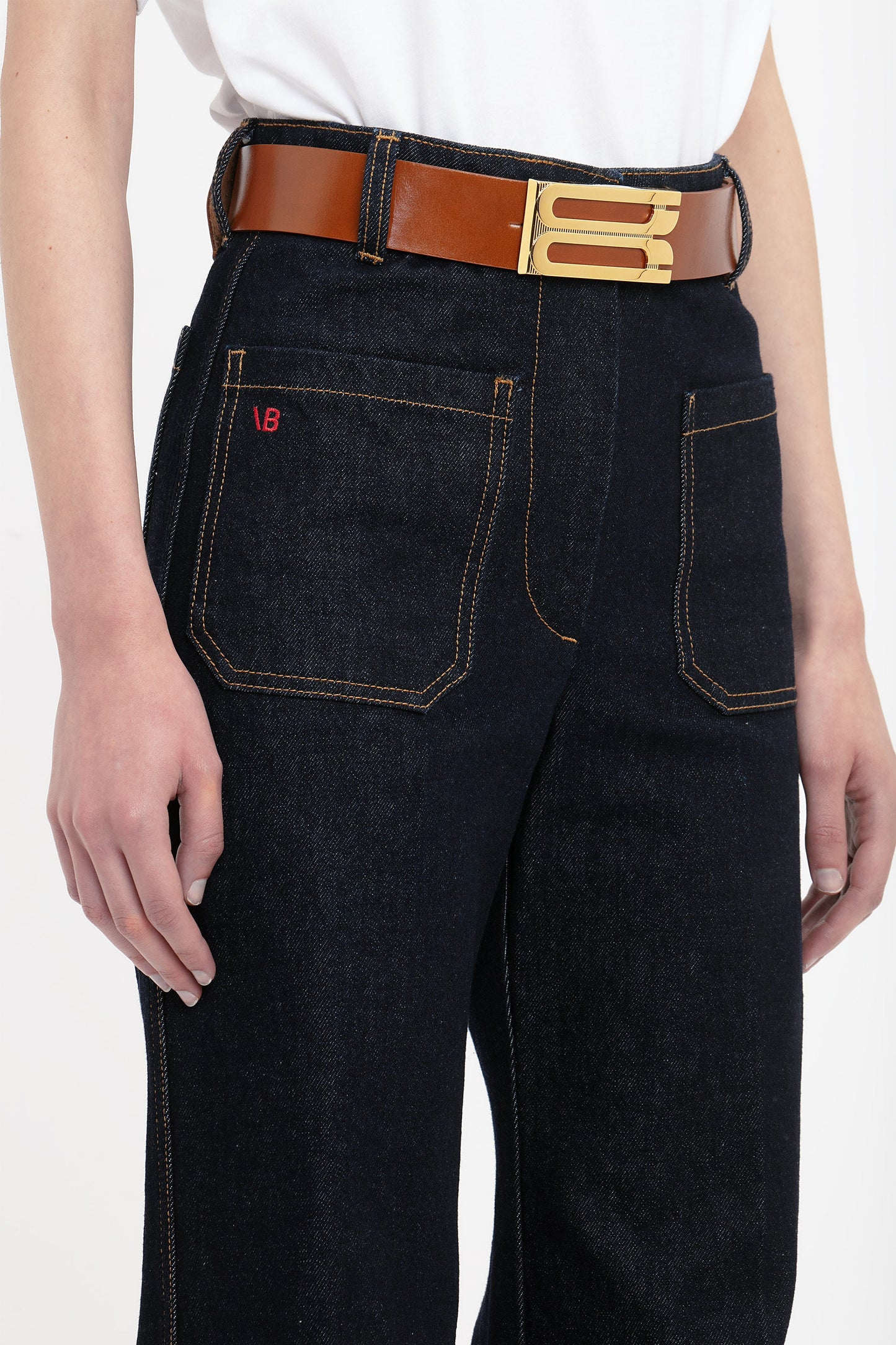 Alina High Waisted Long Jean In Dark Indigo Rinse