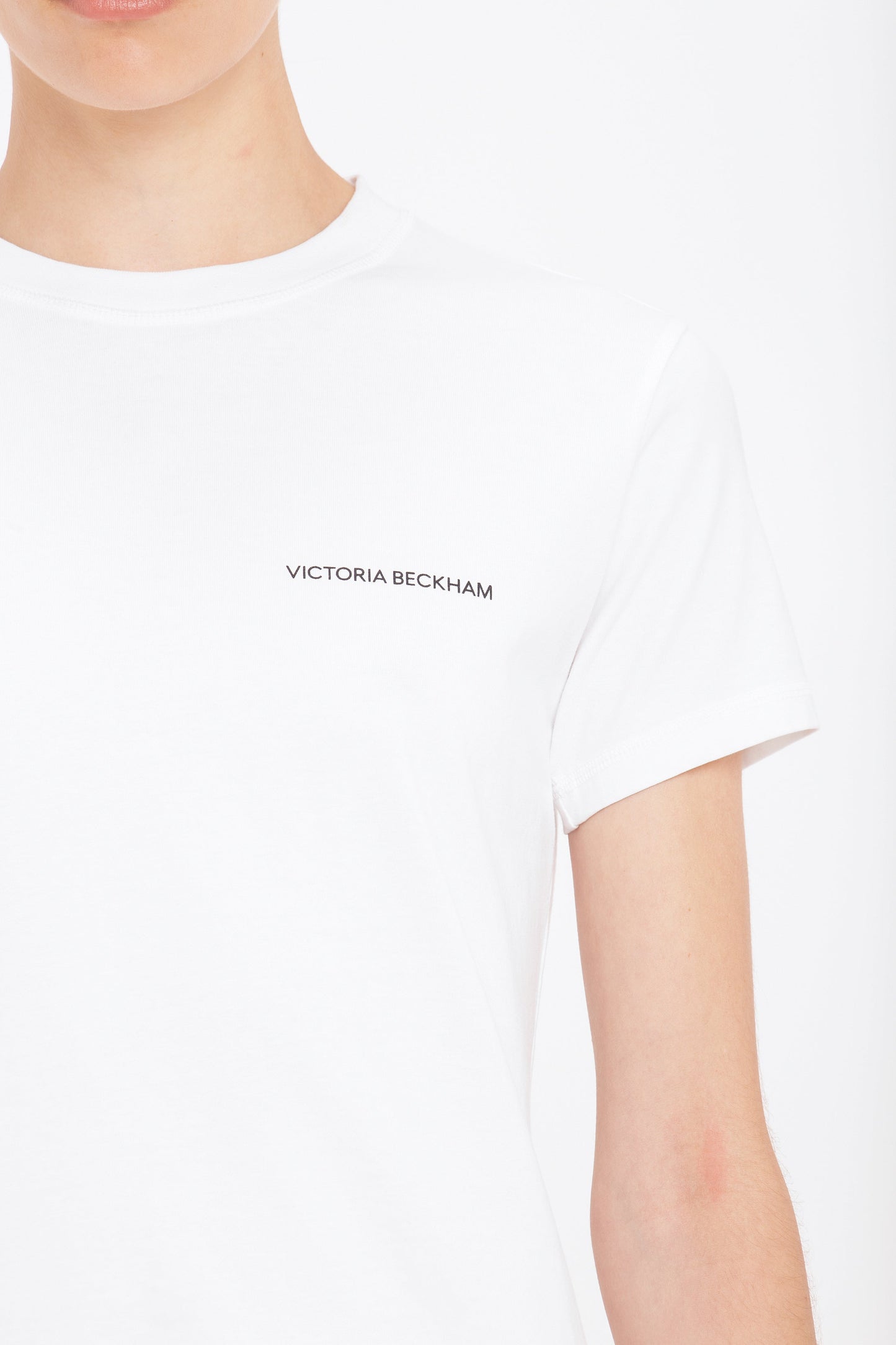 Fitted Shrunken Logo T-Shirt In White