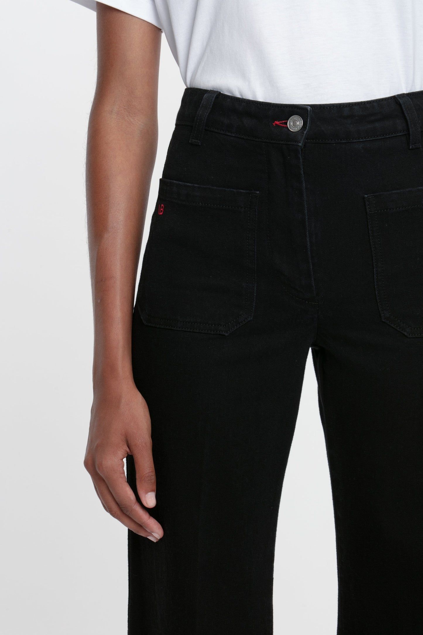 Alina High Waisted Long Stretch Jean In Washed Black