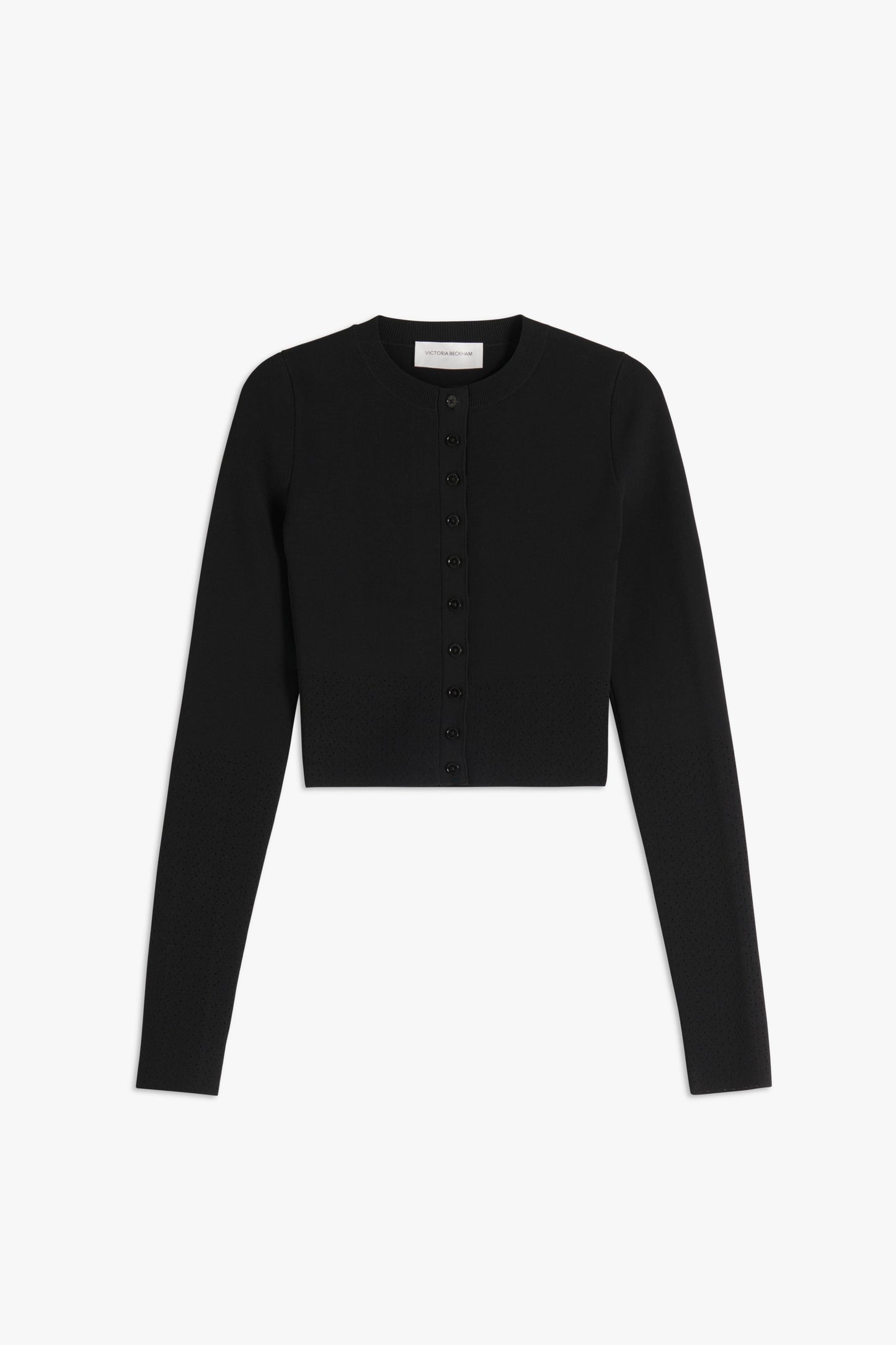 VB Body Cropped Fitted Cardigan in Black