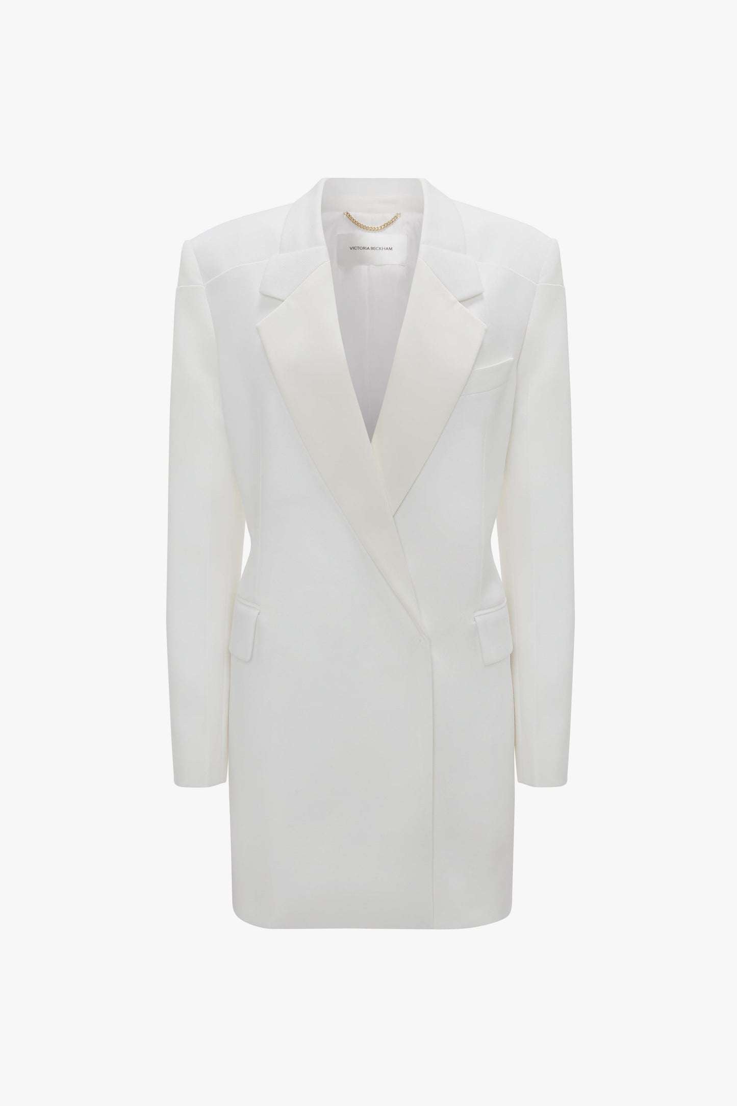 Exclusive Fold Shoulder Detail Dress In Ivory by Victoria Beckham.