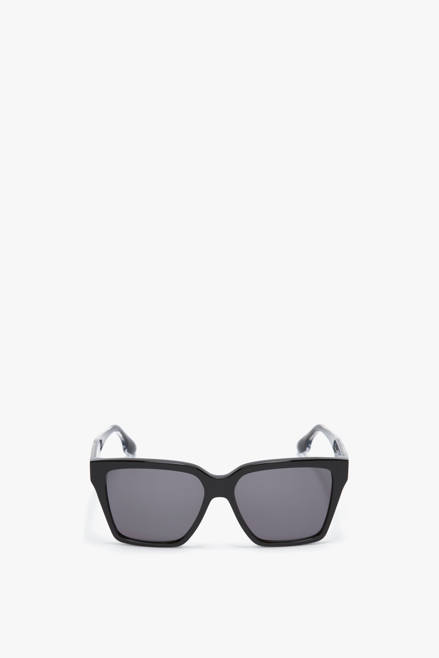 A pair of Soft Square Frame Sunglasses In Black, from the Victoria Beckham eyewear collection, displayed against a plain white background.