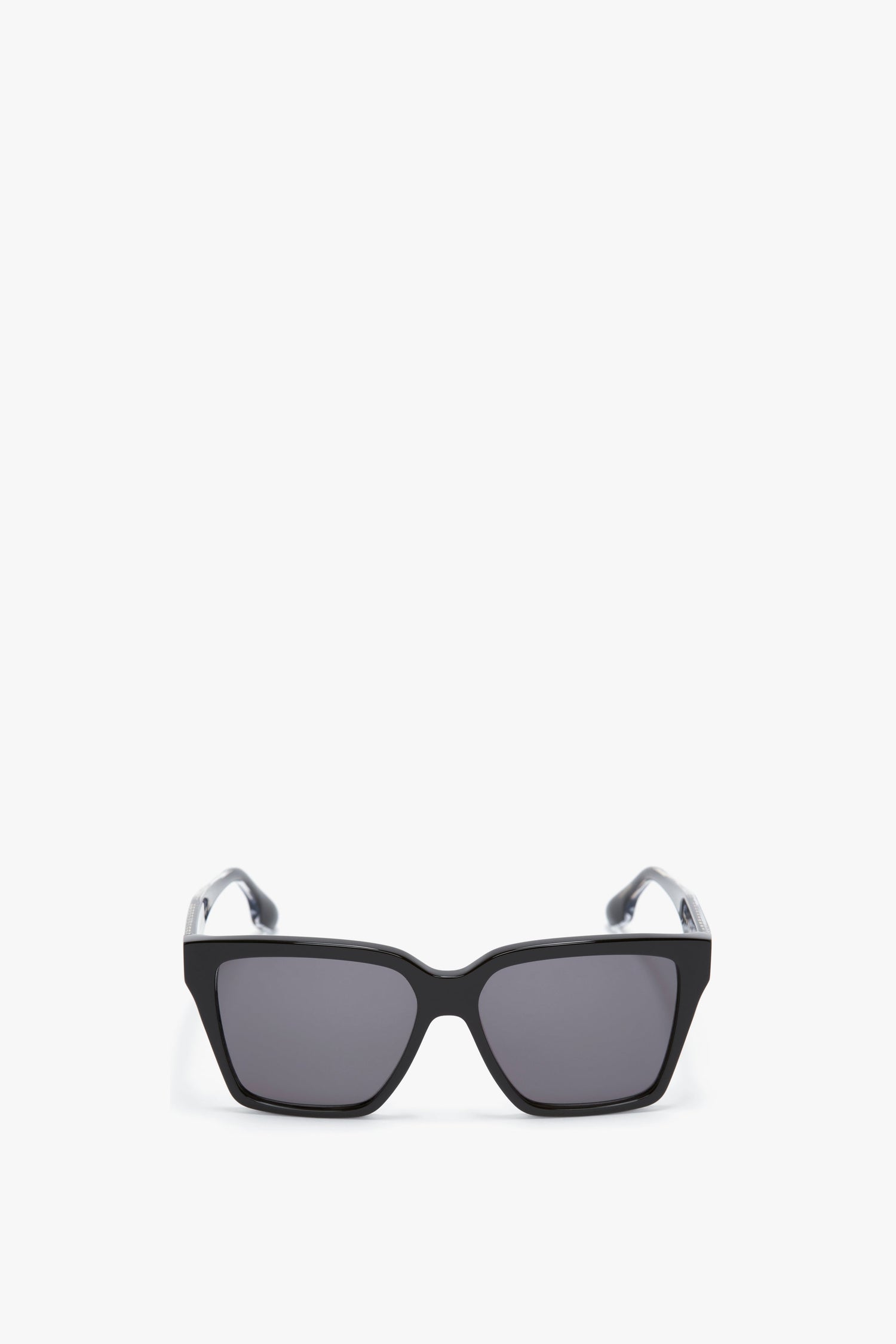 A pair of Soft Square Frame Sunglasses In Black, from the Victoria Beckham eyewear collection, displayed against a plain white background.