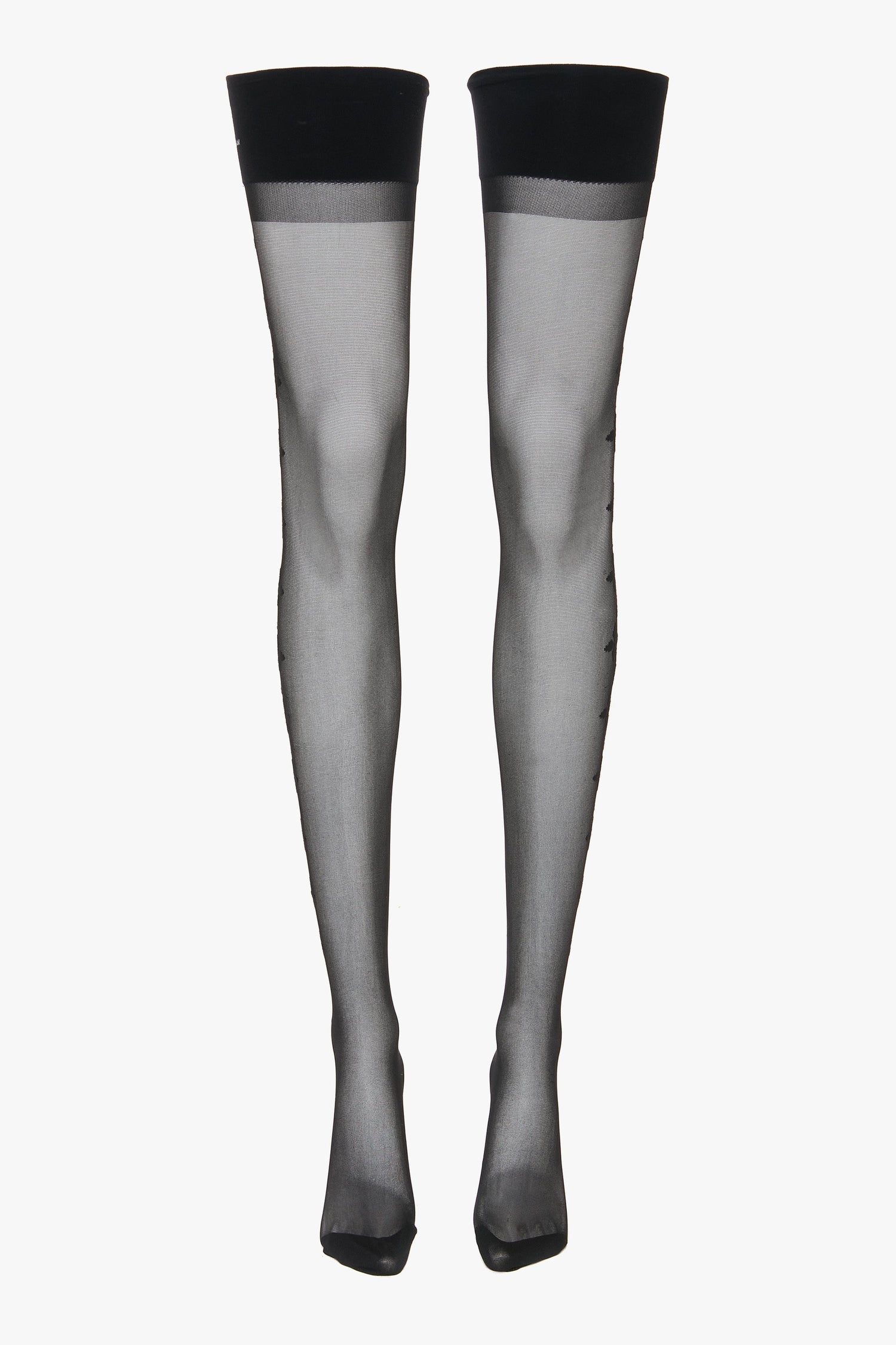 Flower Detail Hold-Ups In Black