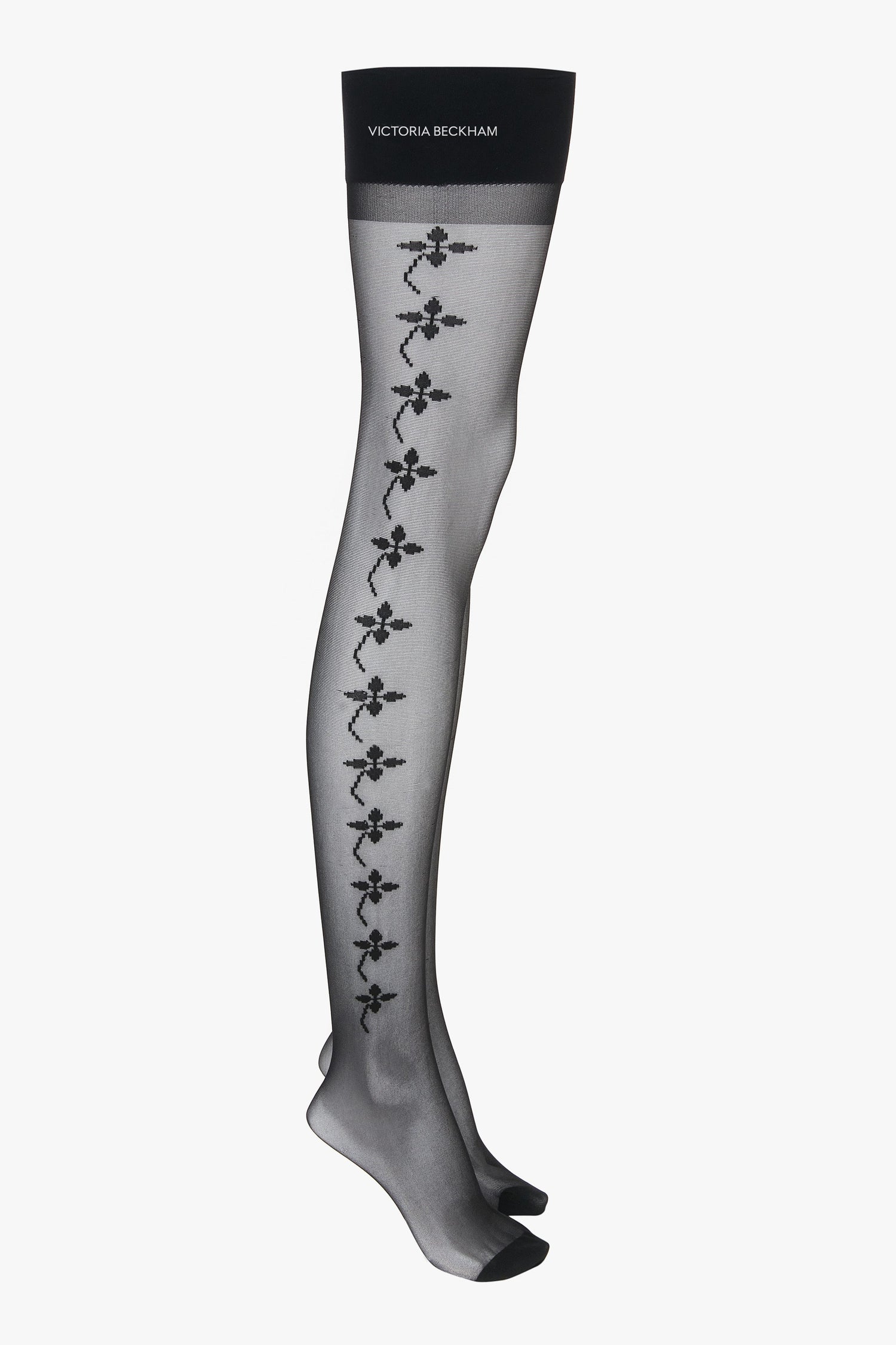 Flower Detail Hold-Ups In Black