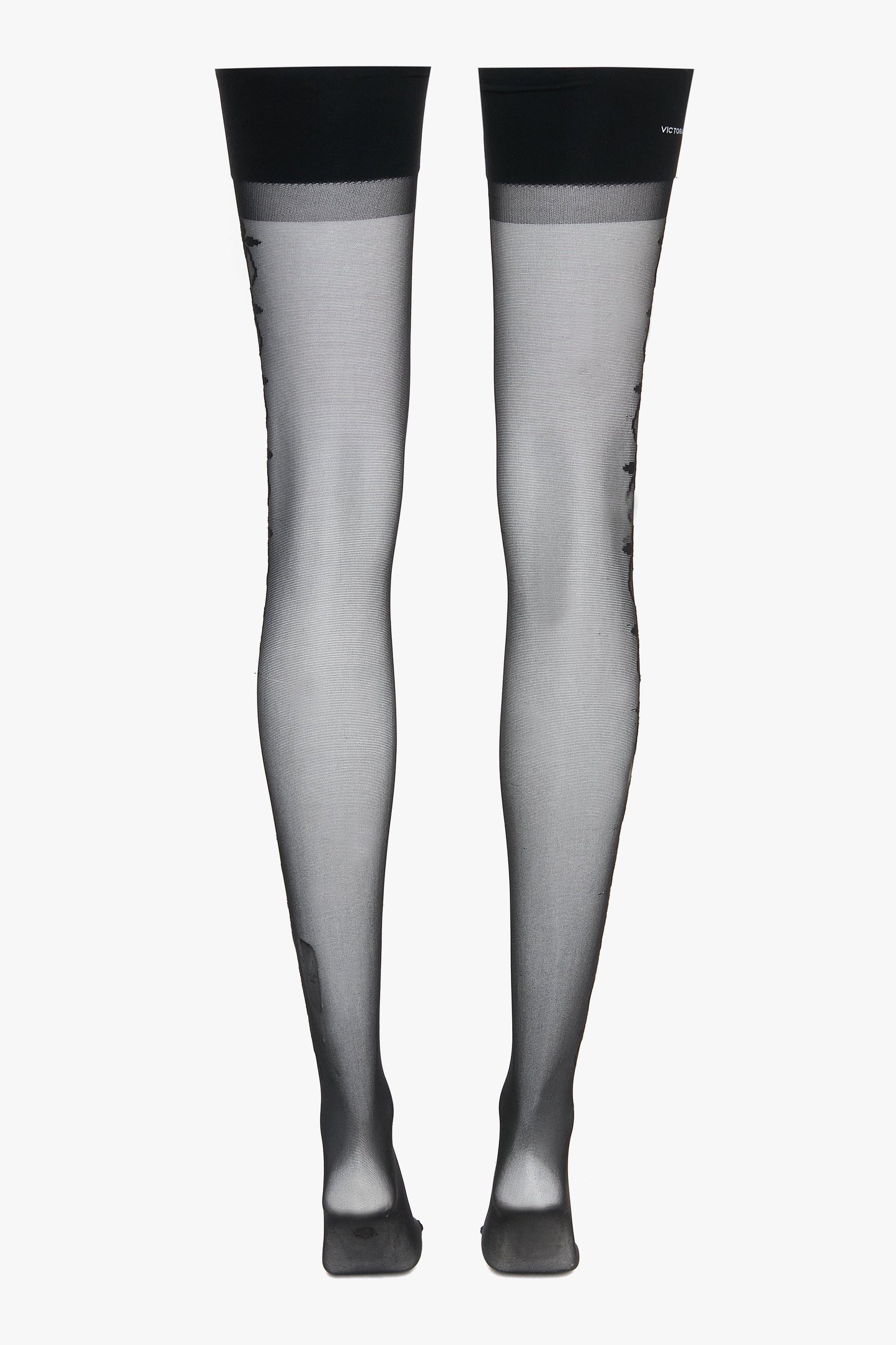 Flower Detail Hold-Ups In Black