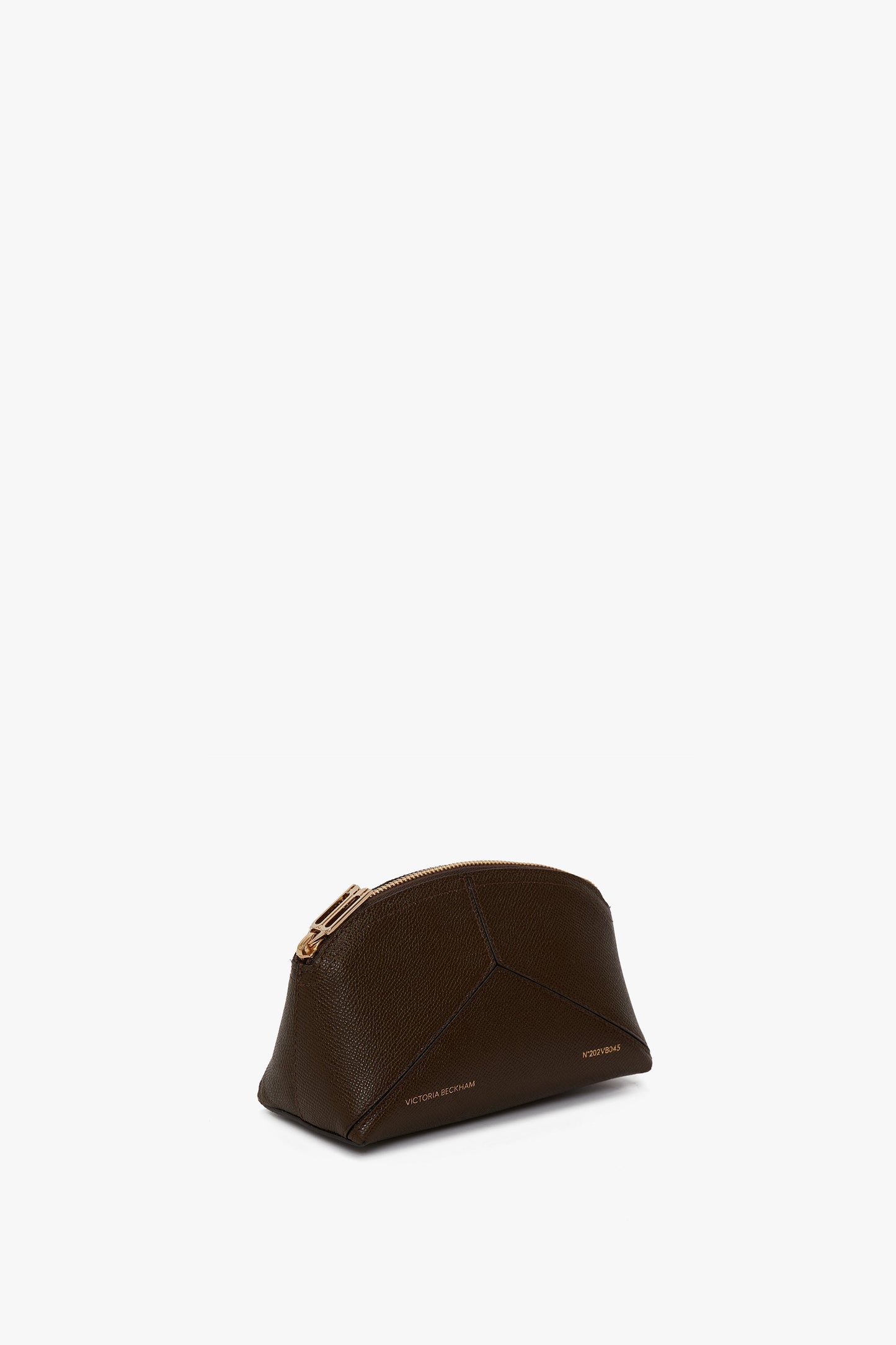 Victoria Mini Travel Pouch In Khaki Grained Leather