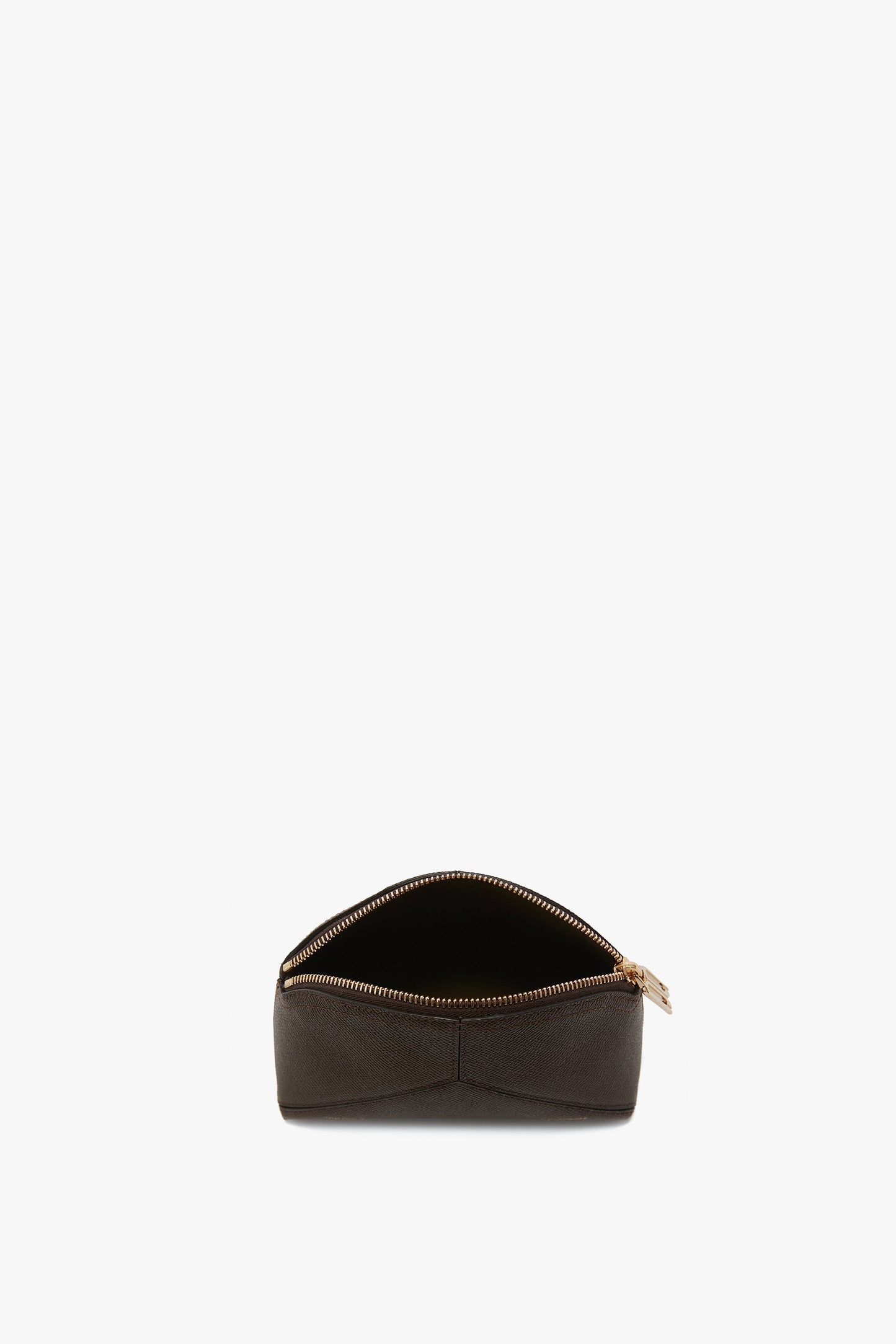 Victoria Mini Travel Pouch In Khaki Grained Leather