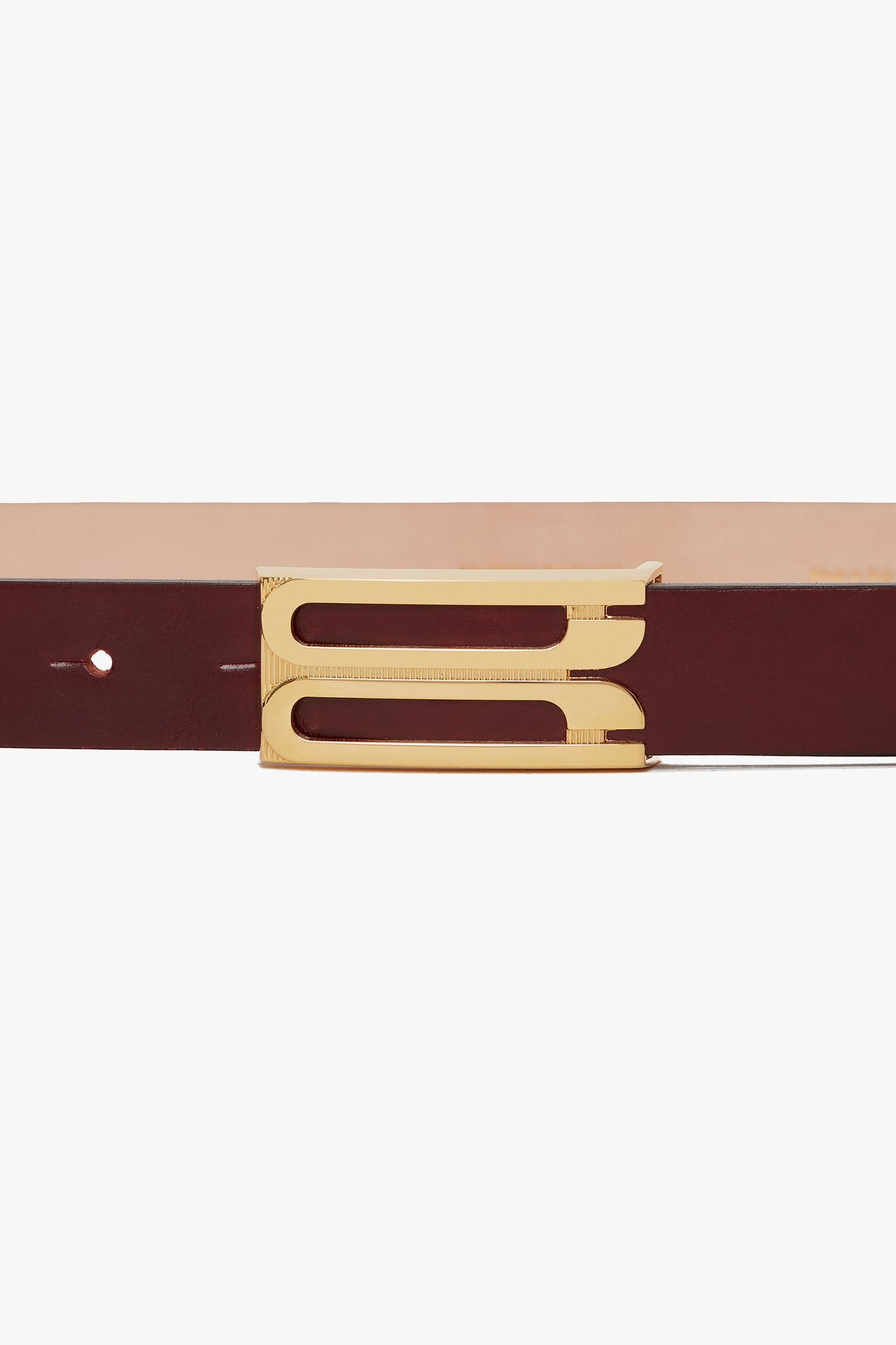 Dorian Belt In Burgundy Glossed Leather