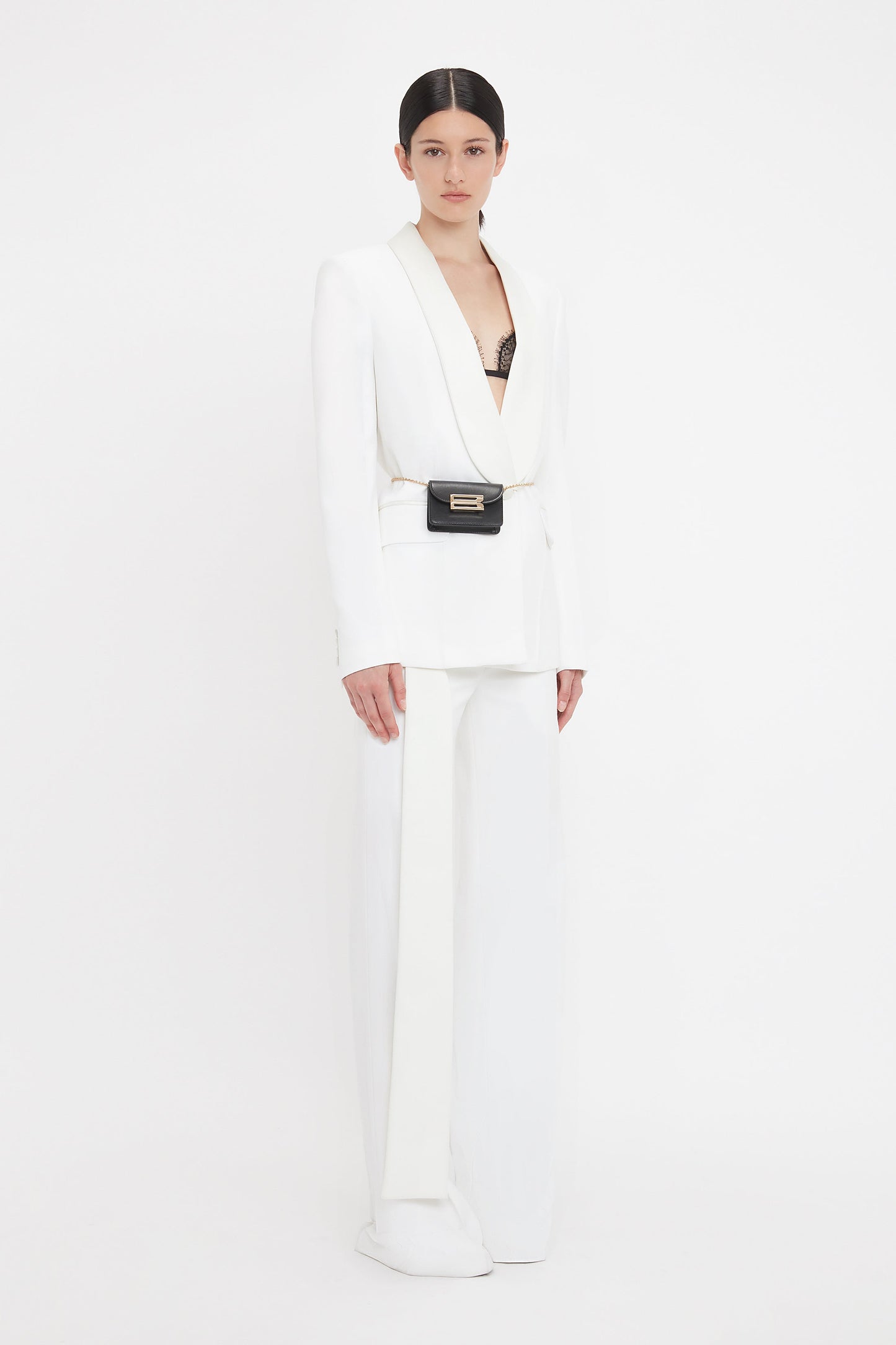 Micro Dorian Bag With Chain Strap In Black Smooth Leather