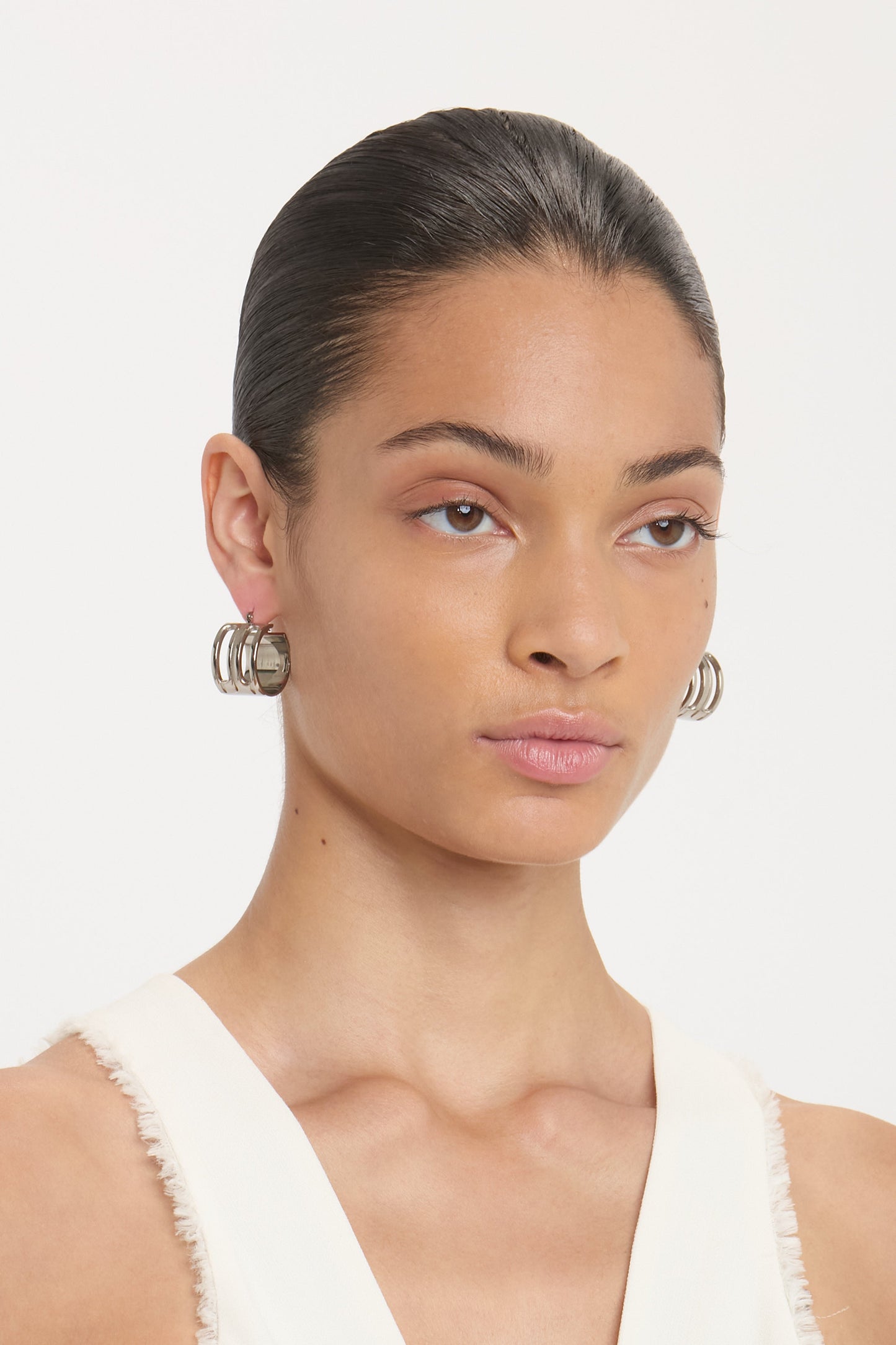 Dorian Hoop Earrings In Silver