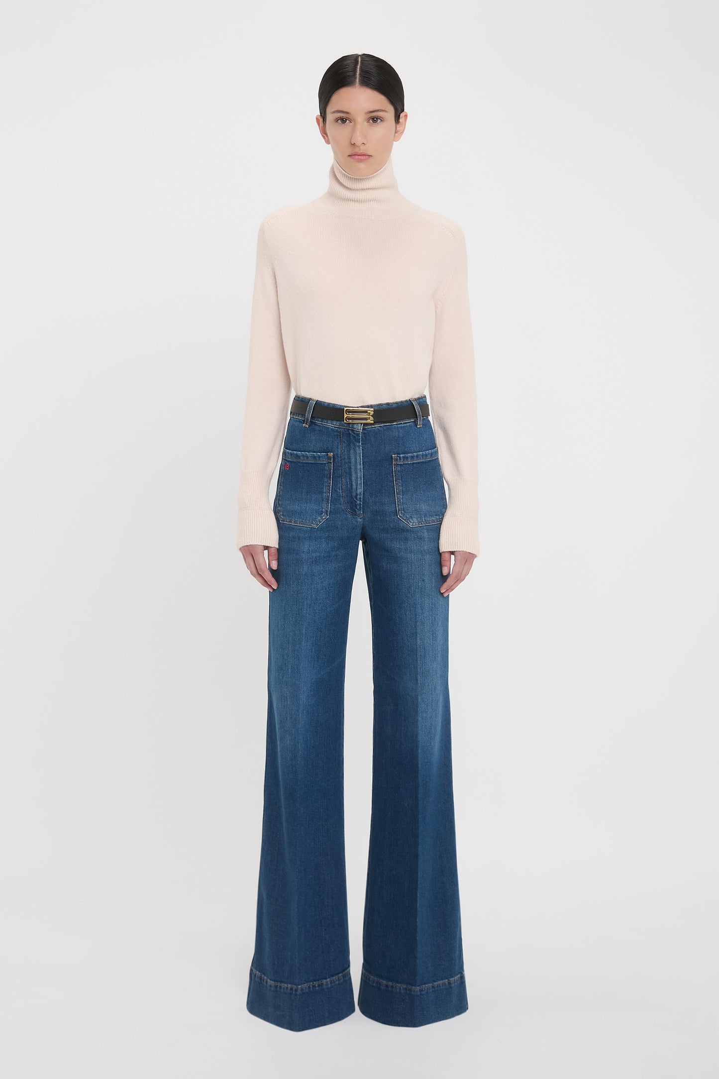 Polo Neck Jumper In Ivory