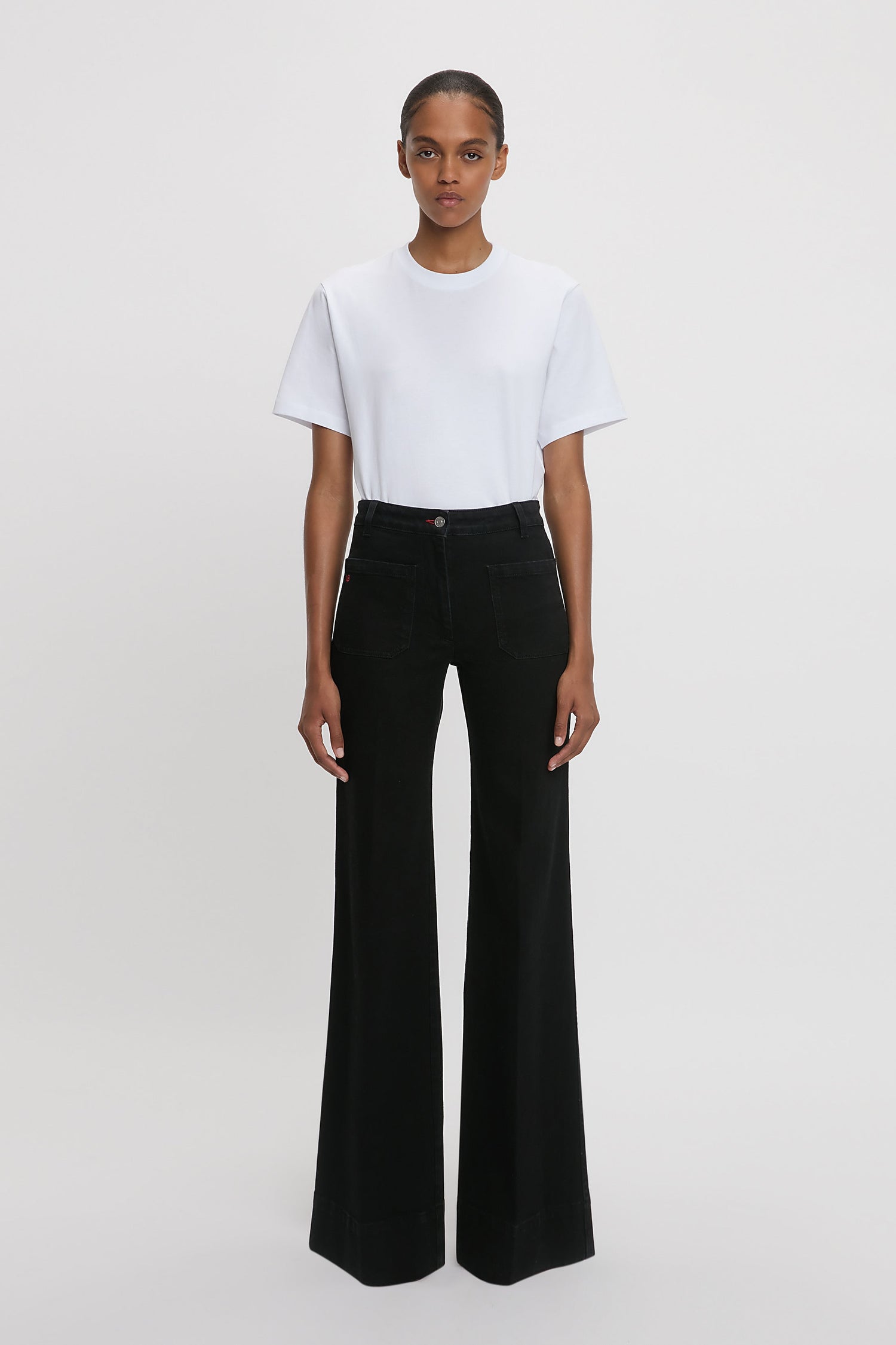 Alina High Waisted Long Jean In Washed Black