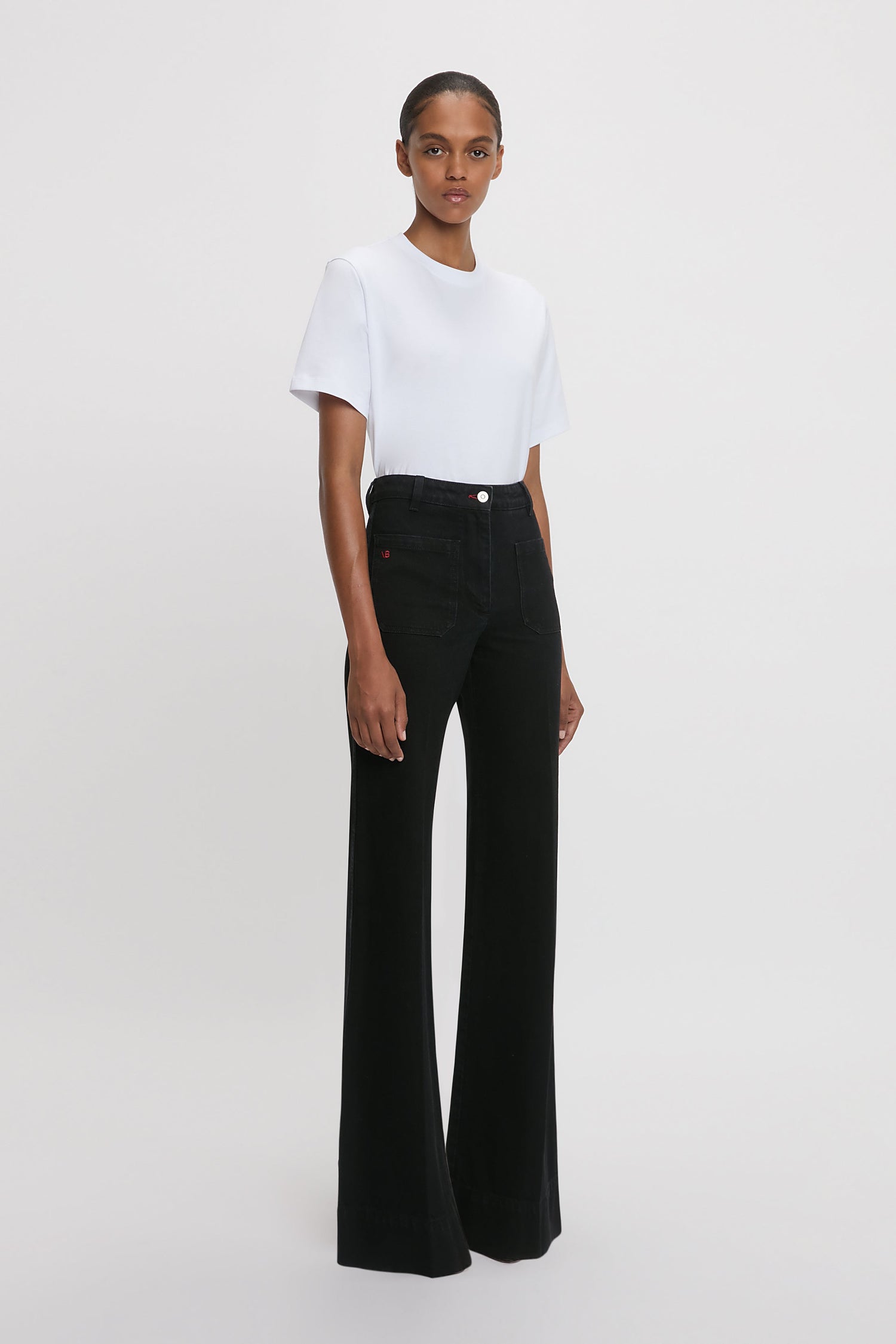 Alina Stretch High Waisted Jean In Washed Black