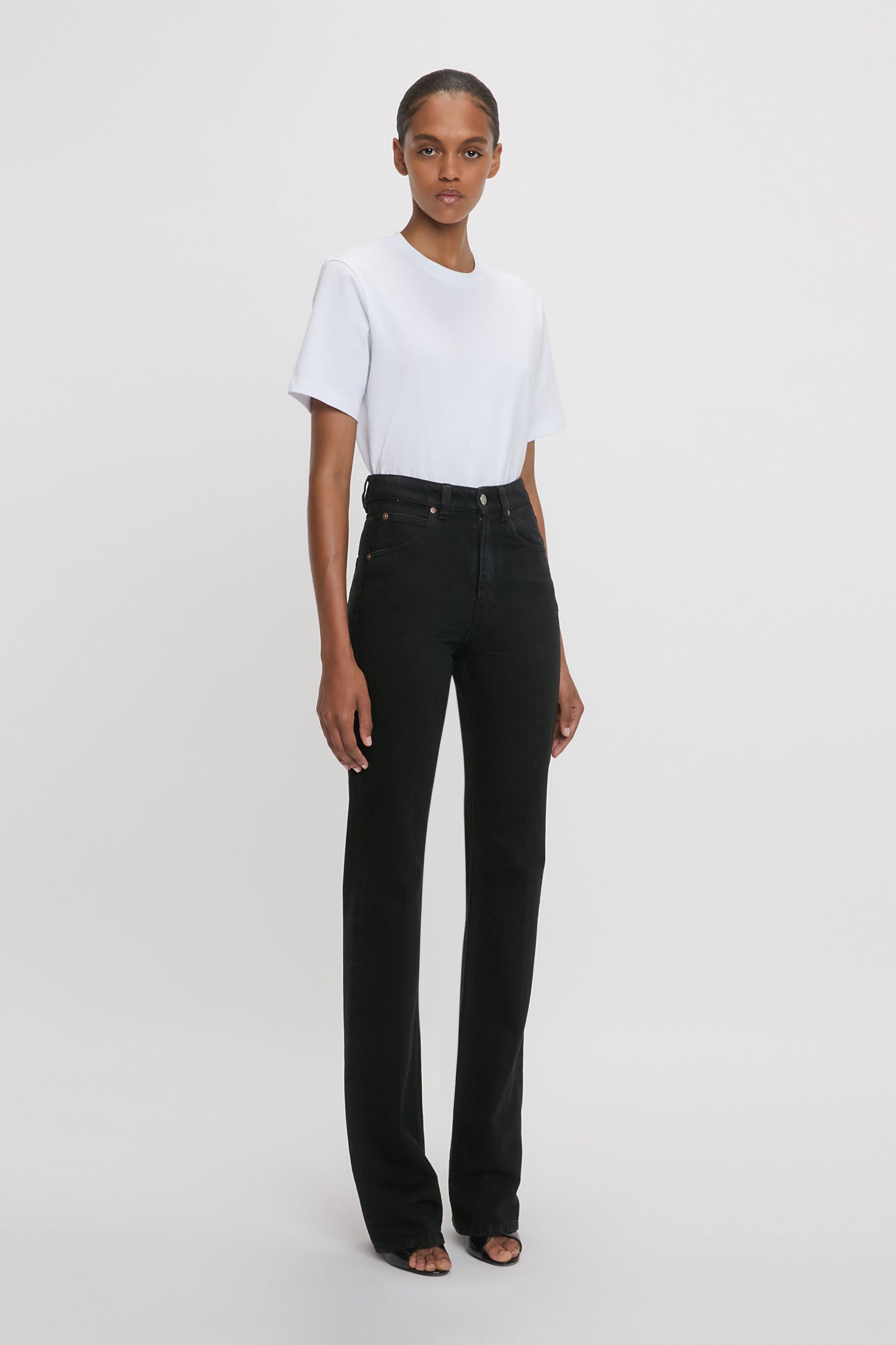 Julia Stretch High Waisted Jean In Washed Black