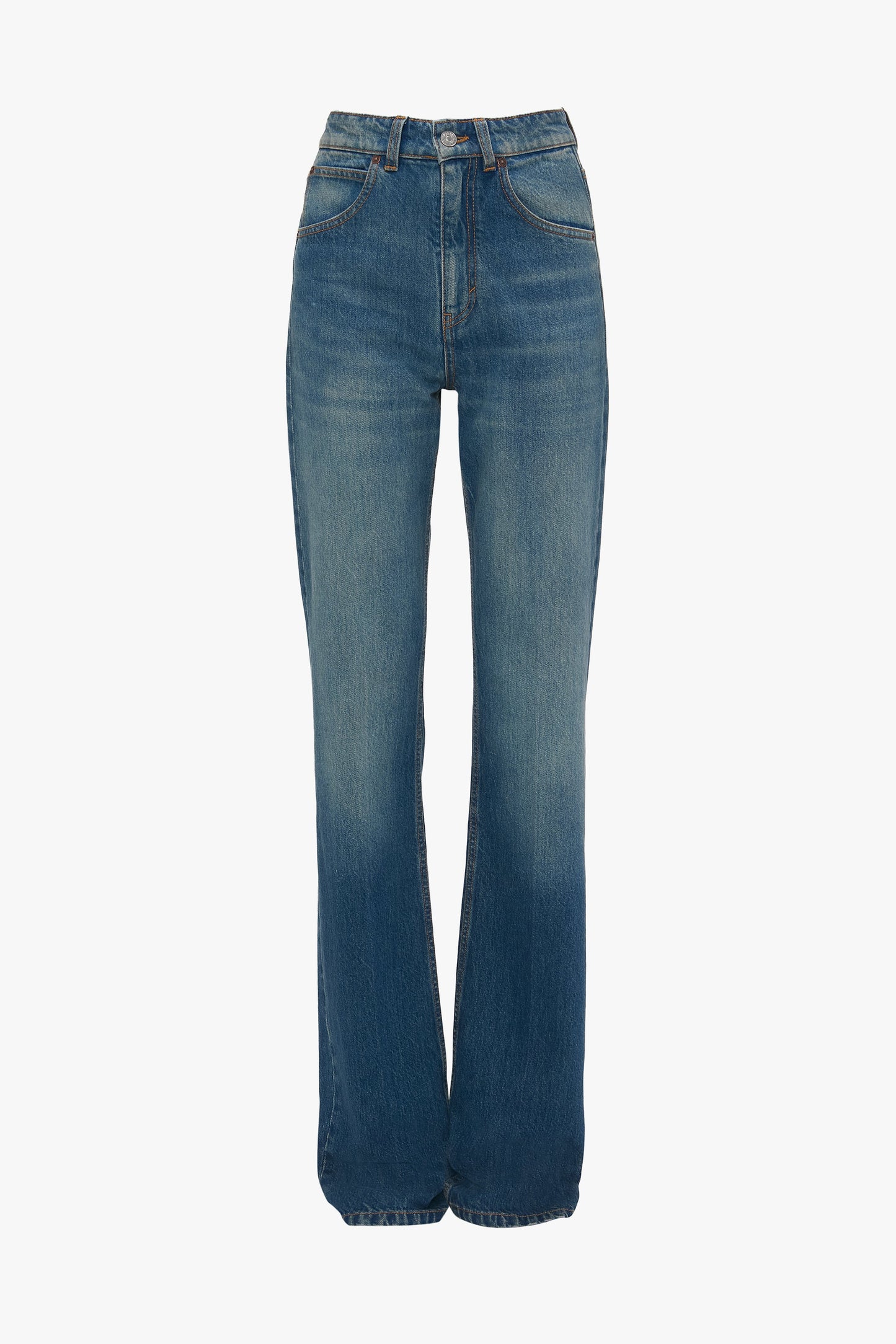 Julia Stretch High Waisted Jean In Mid Blue