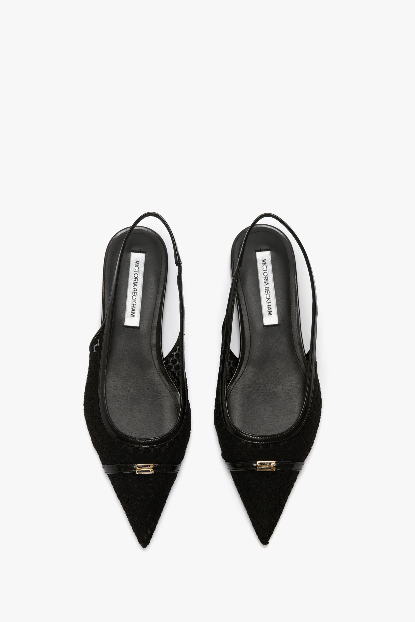 Flat Mesh Slingback Pump In Black