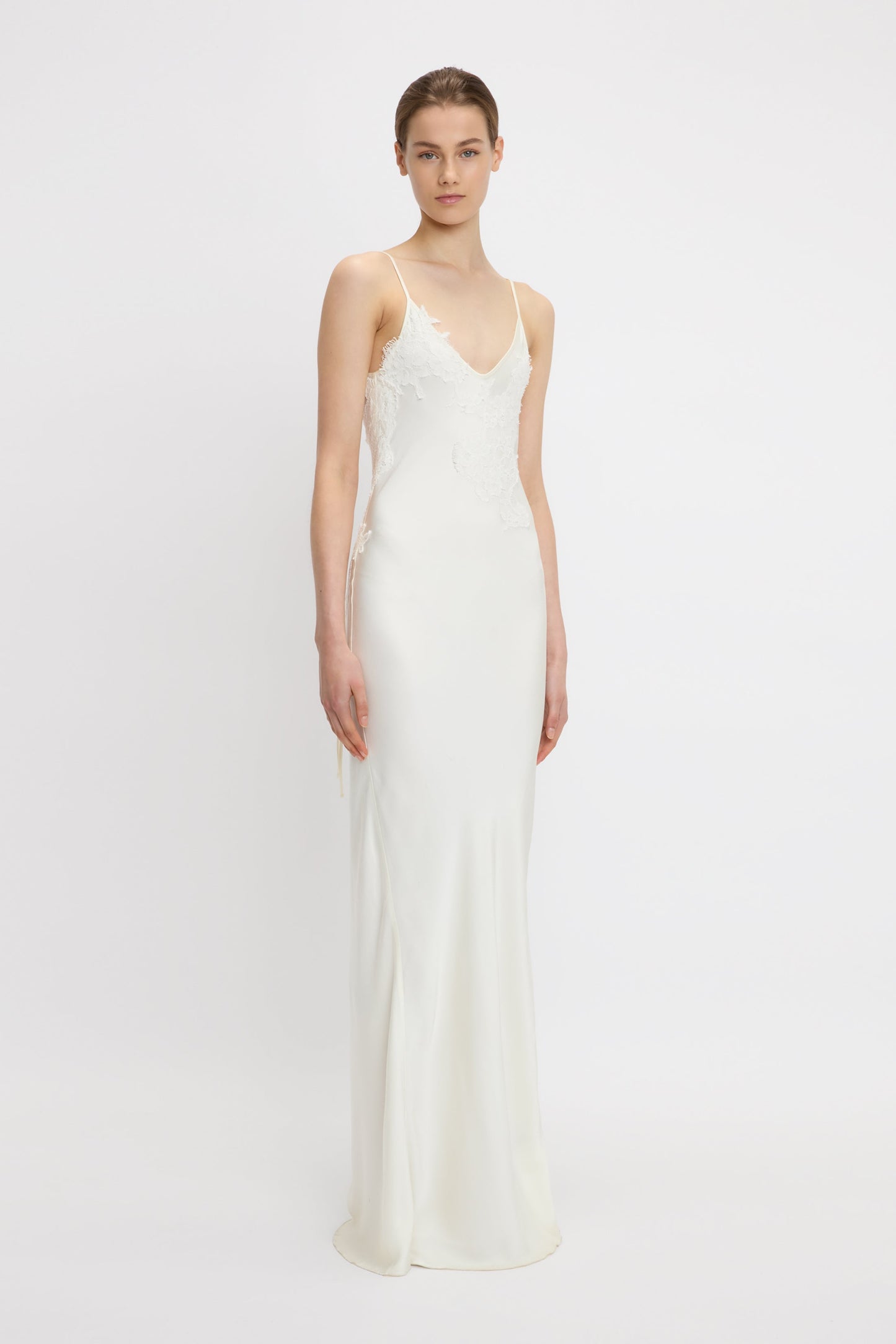 Lace Detail Cami Dress In Ivory