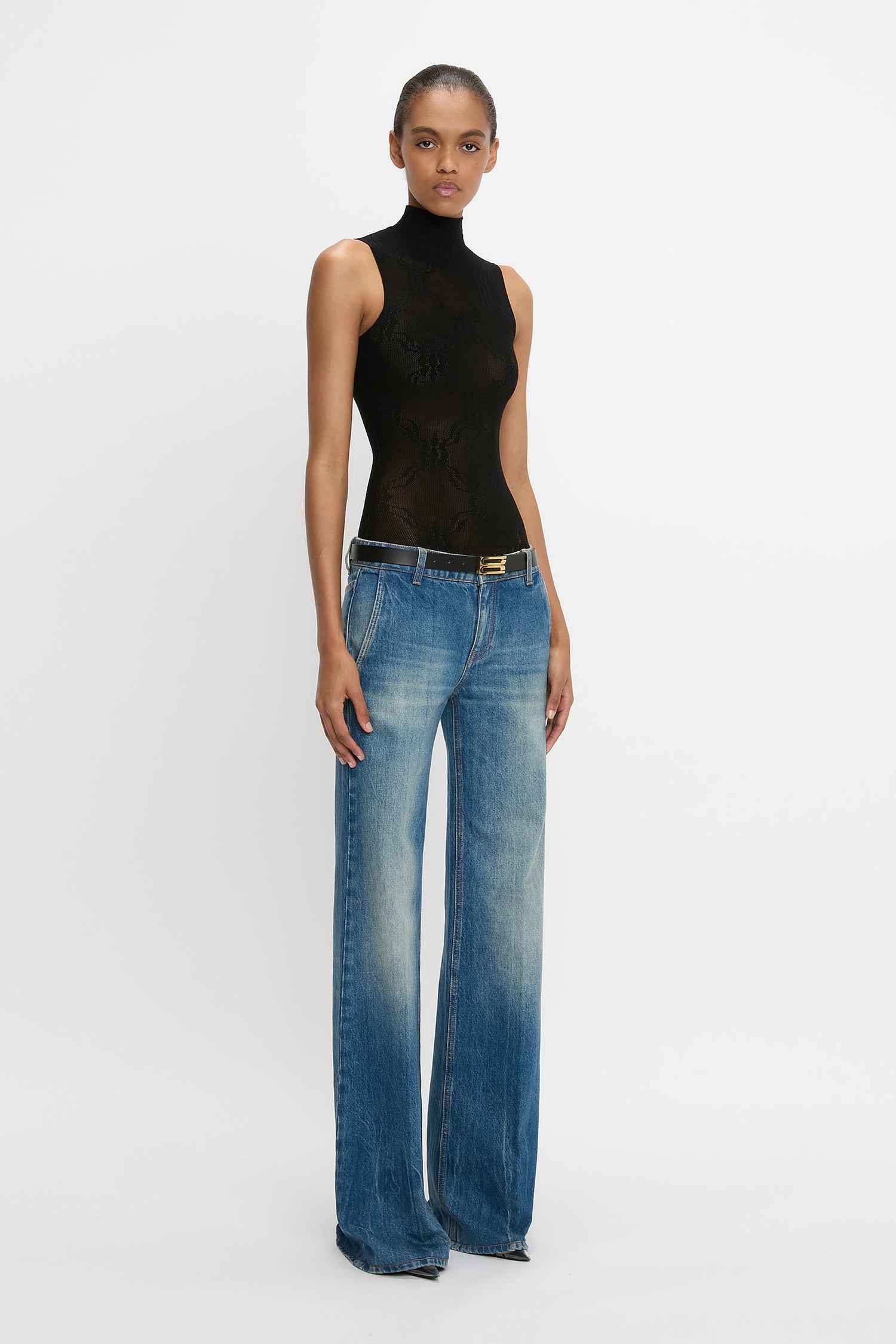 Gigi Low Waist Straight Leg Jean In Vintage Indigo