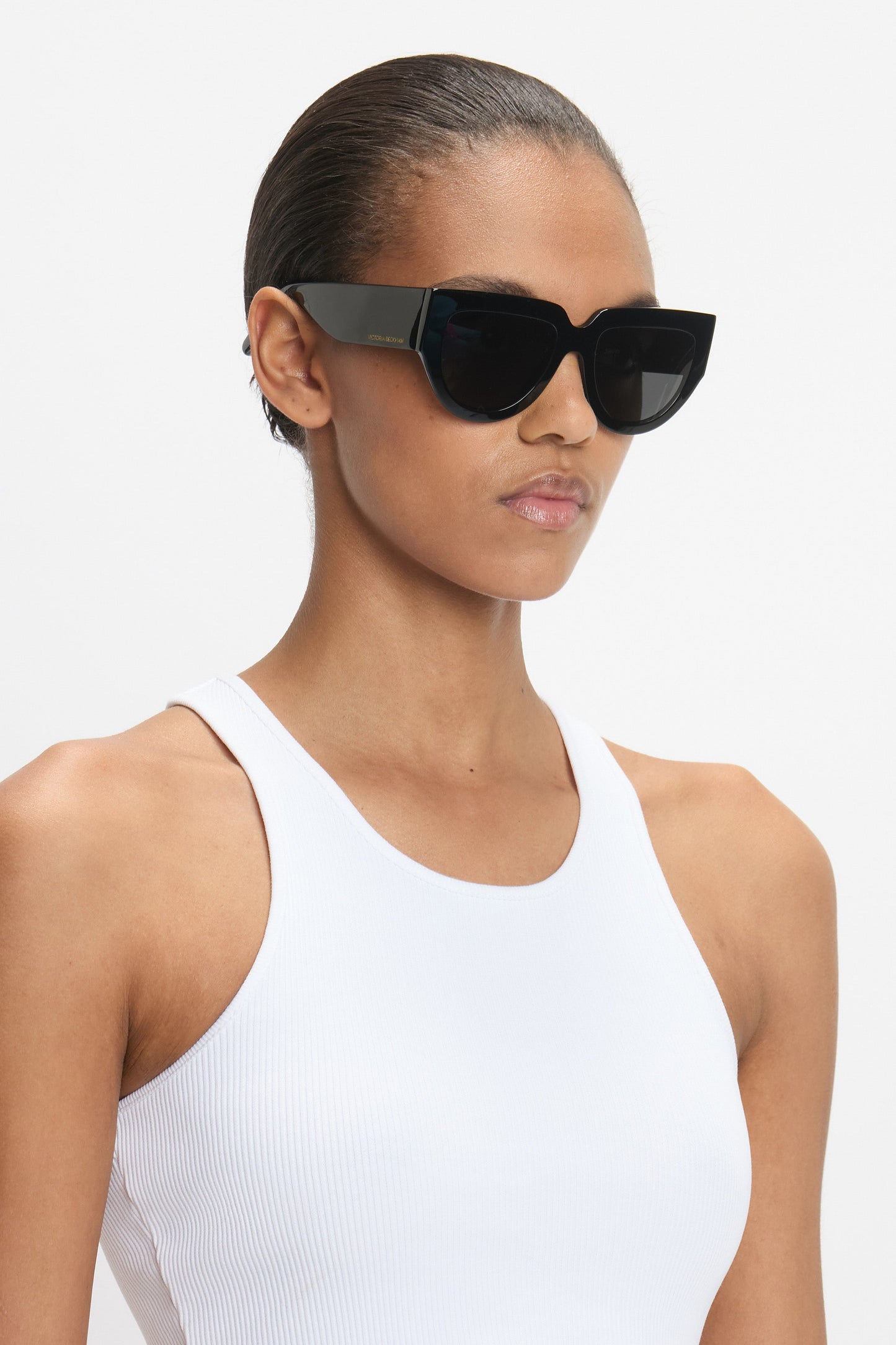 Soft Square Acetate Sunglasses In Black