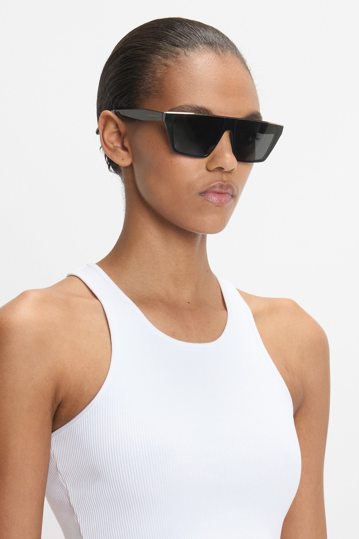 Flat Top Visor Sunglasses In Black