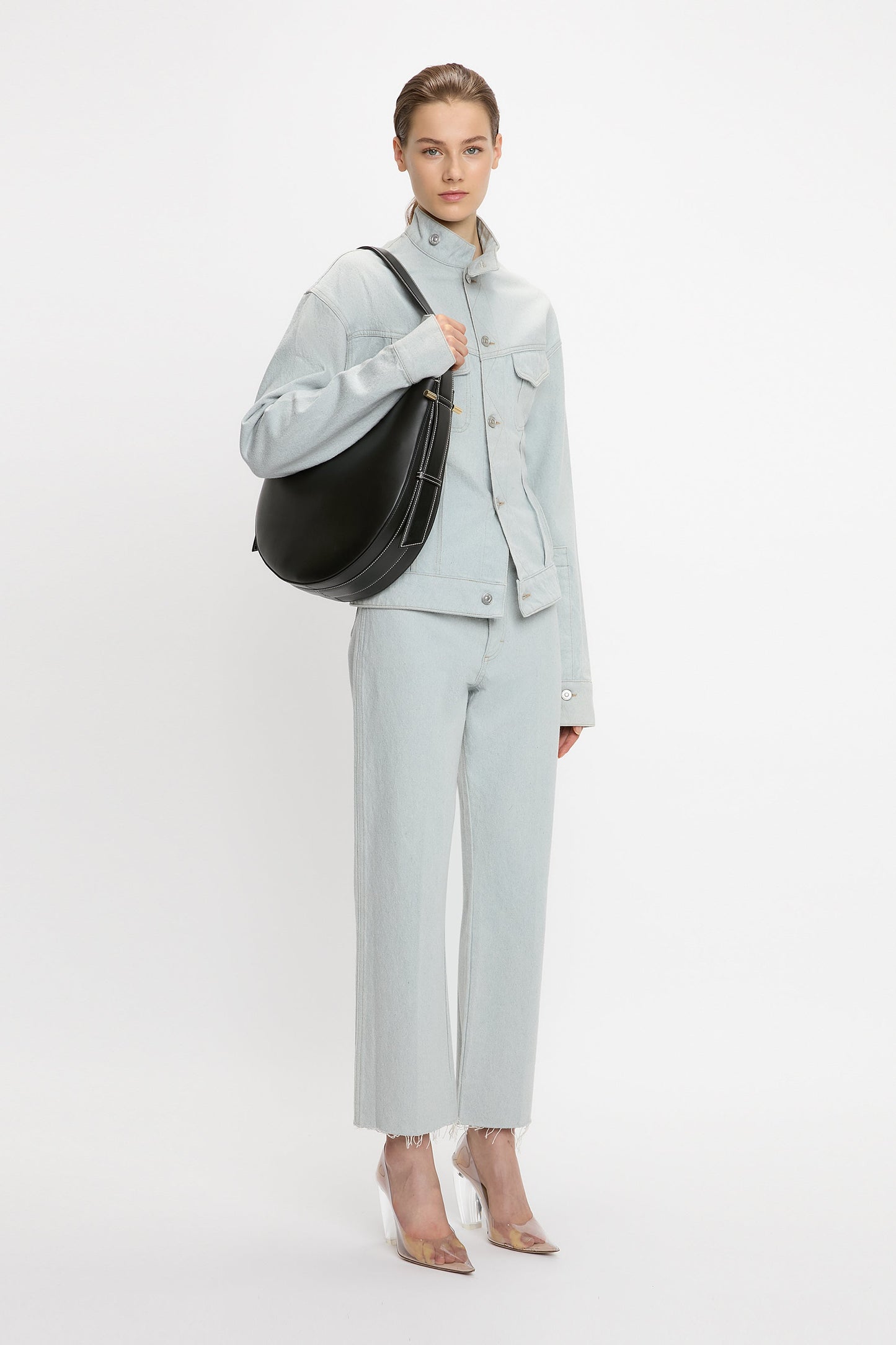 Dia Hobo Bag In Black Smooth Leather