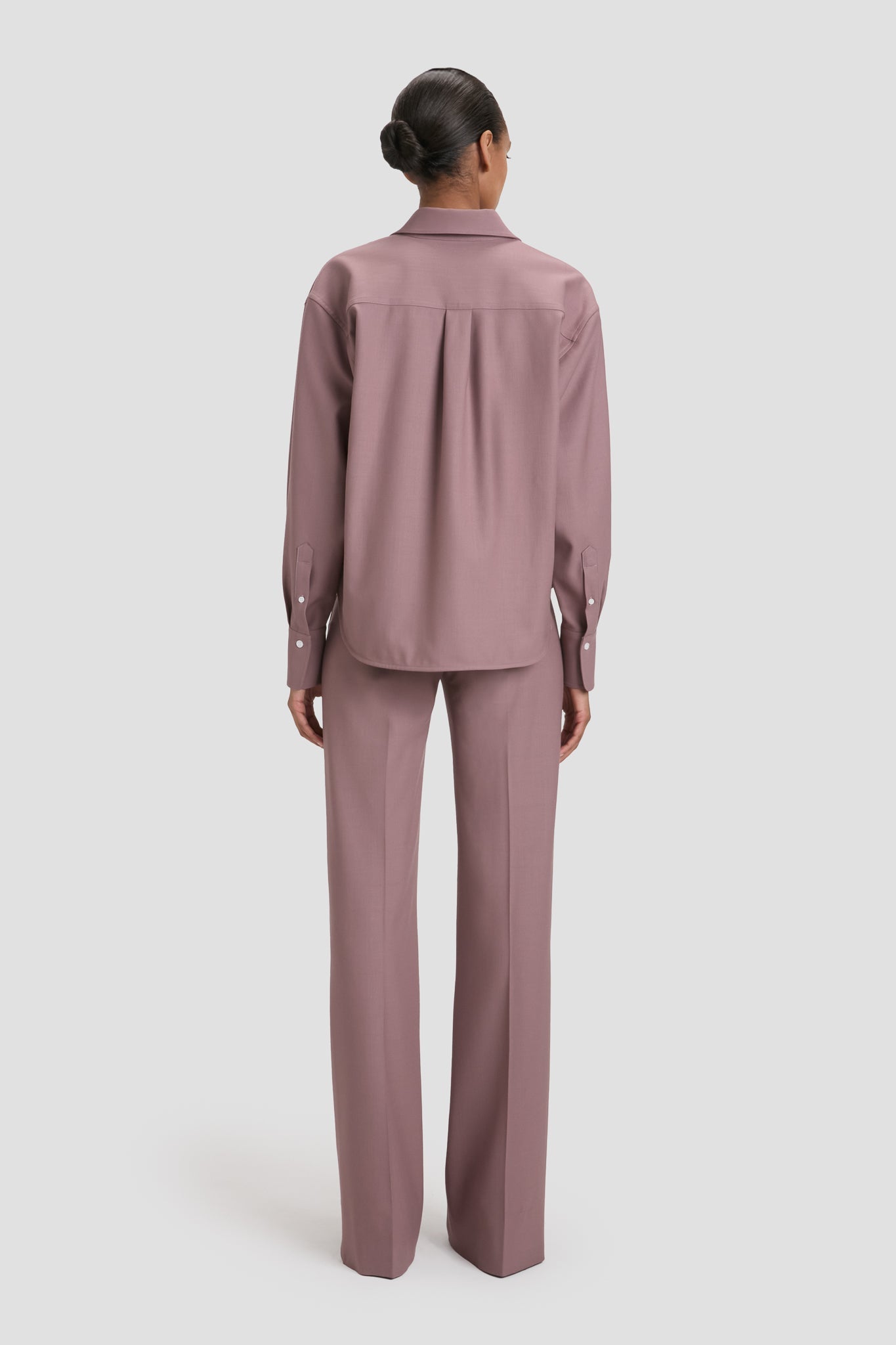 Cropped Long Sleeve Shirt In Mauve