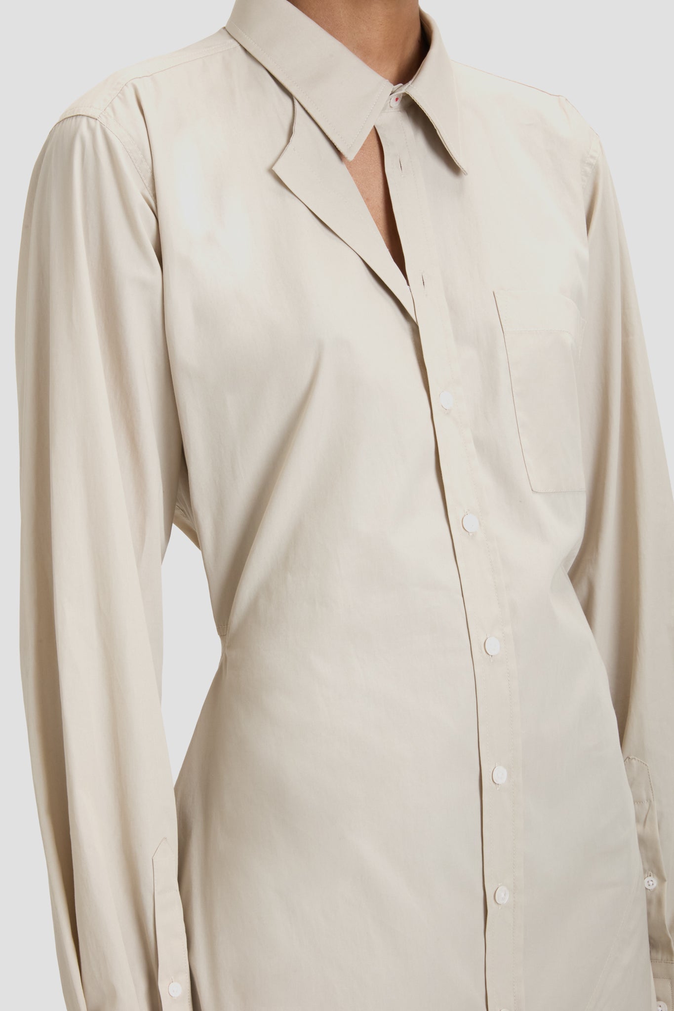 Panelled Shirt Dress In Pumice