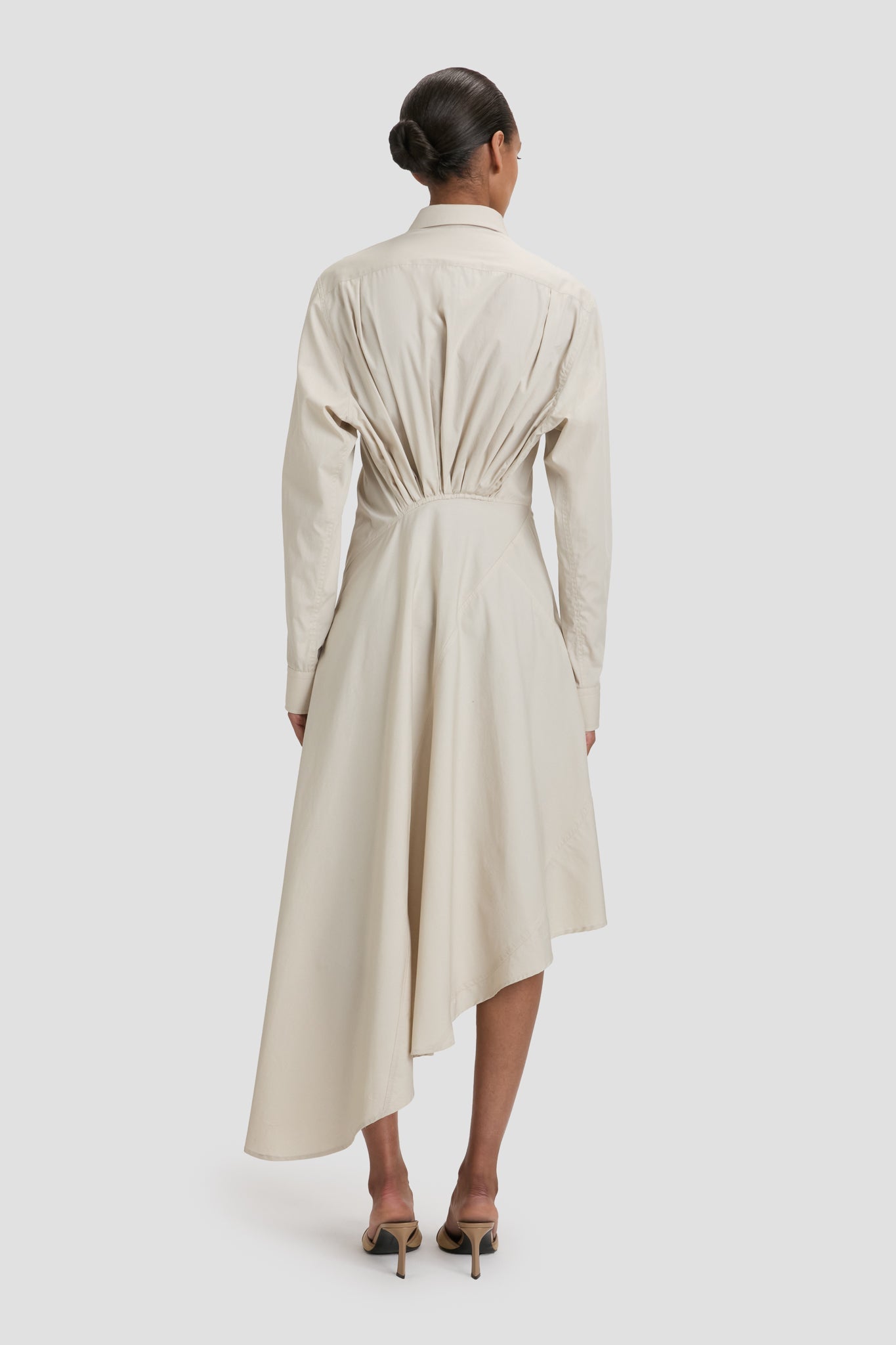Panelled Shirt Dress In Pumice