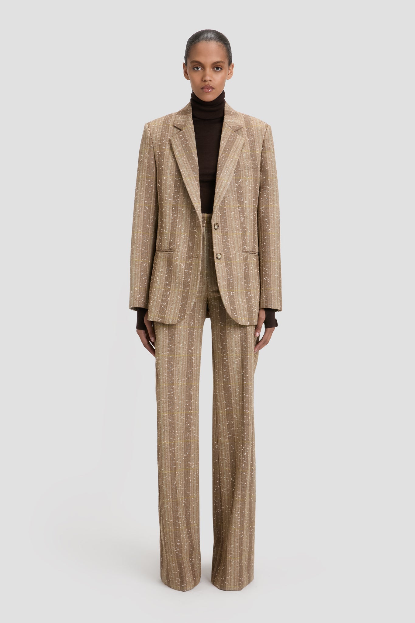 Alina Trouser In Beige-Pistachio