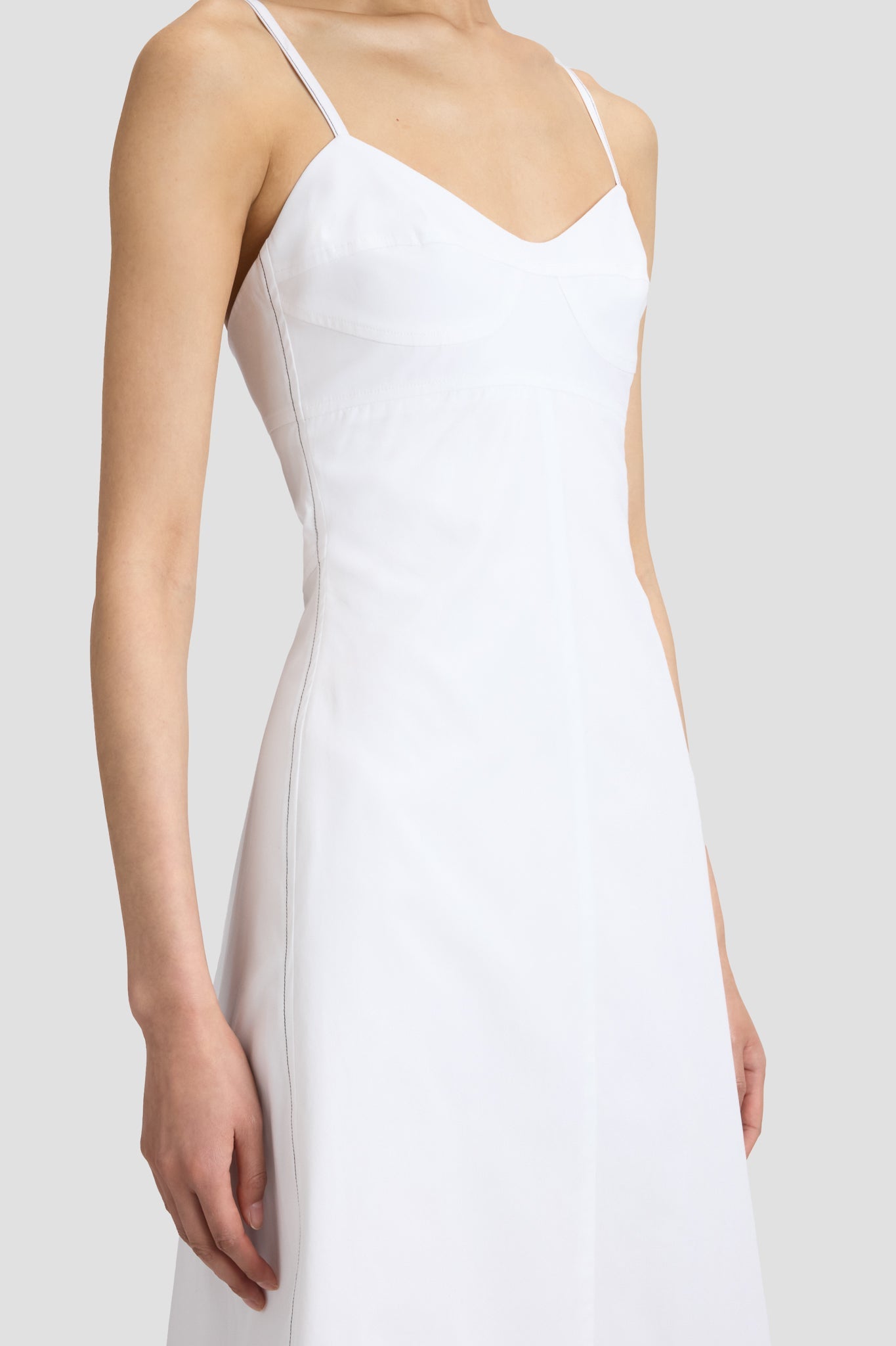 Cami Fit And Flare Midi Dress In White