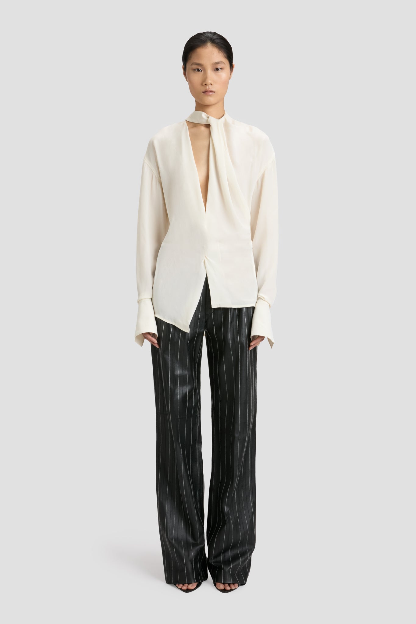 Drape Detail Blouse In Ivory
