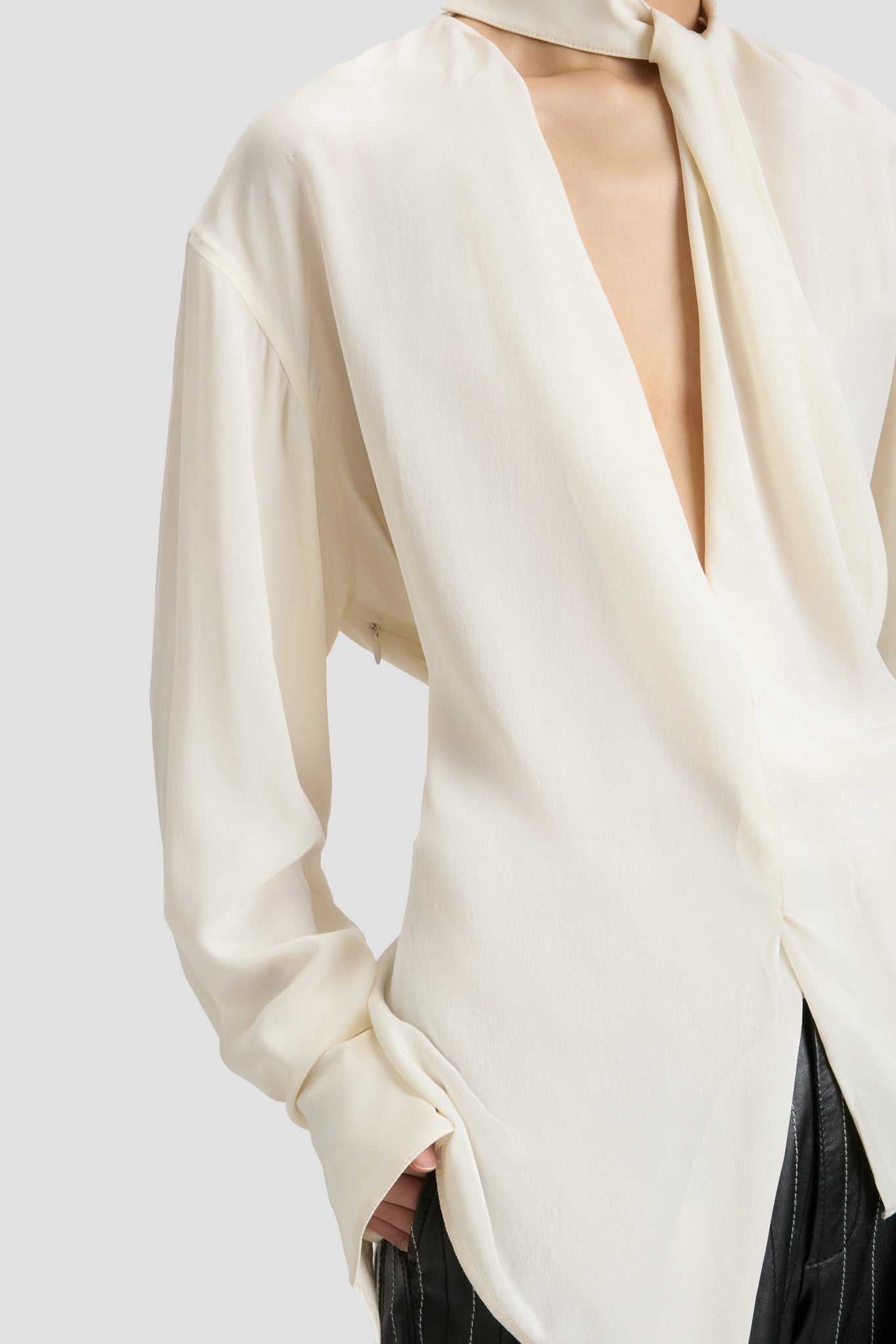 Drape Detail Blouse In Ivory