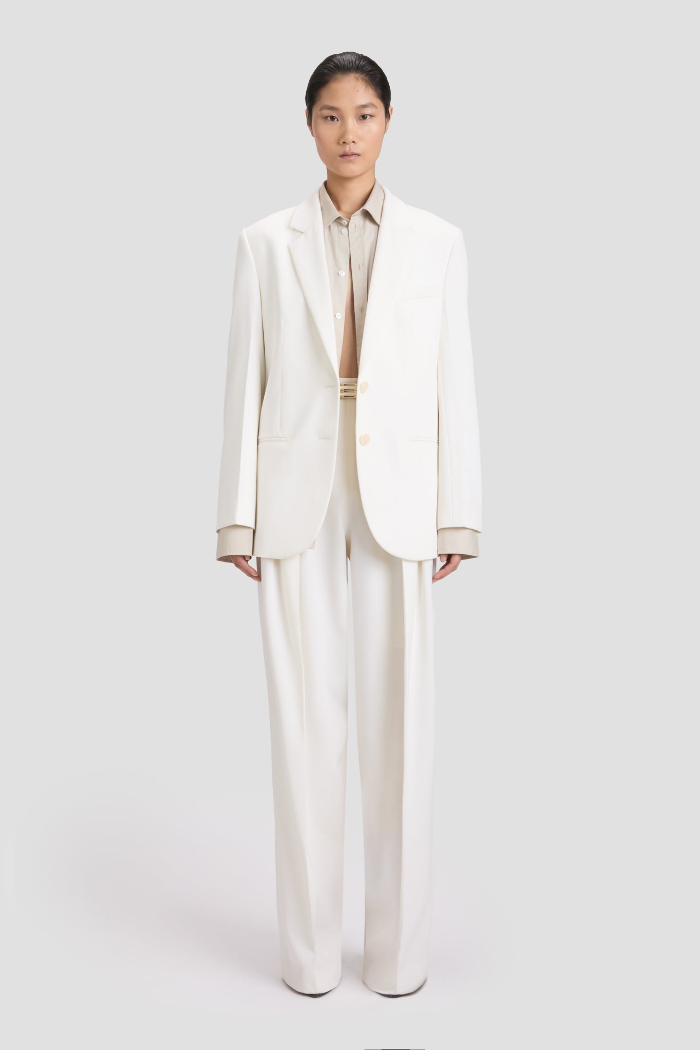 Veste de Tailleur Classique en Ivoire
