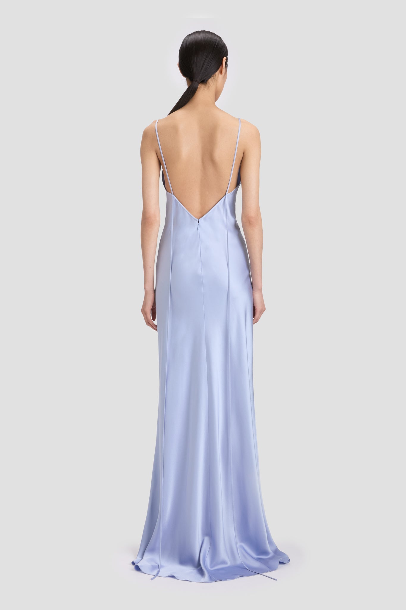 Cut-Out Cami Floor-Length Dress In Delphinium Blue