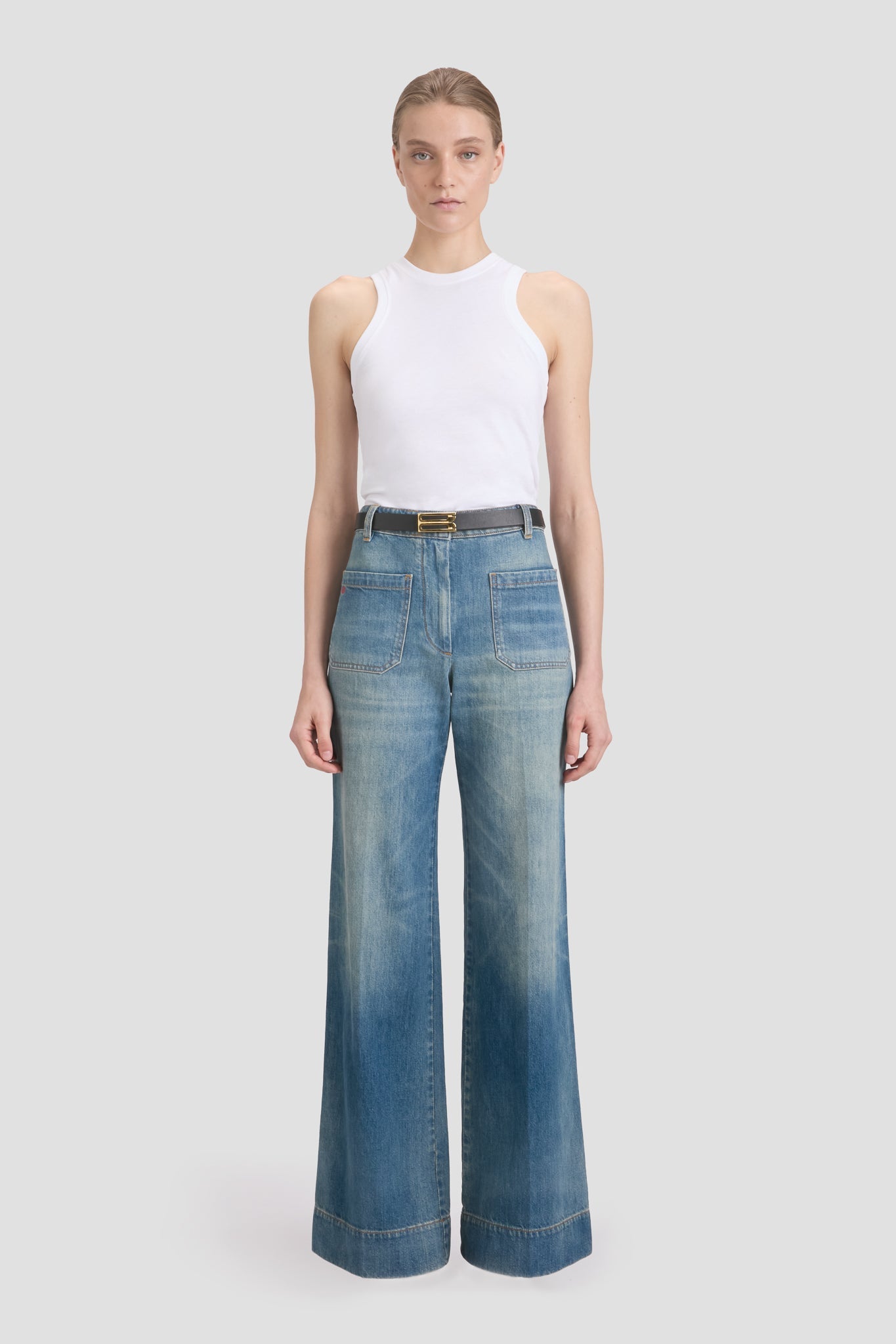 Alina High Waisted Jean In Washed Blue