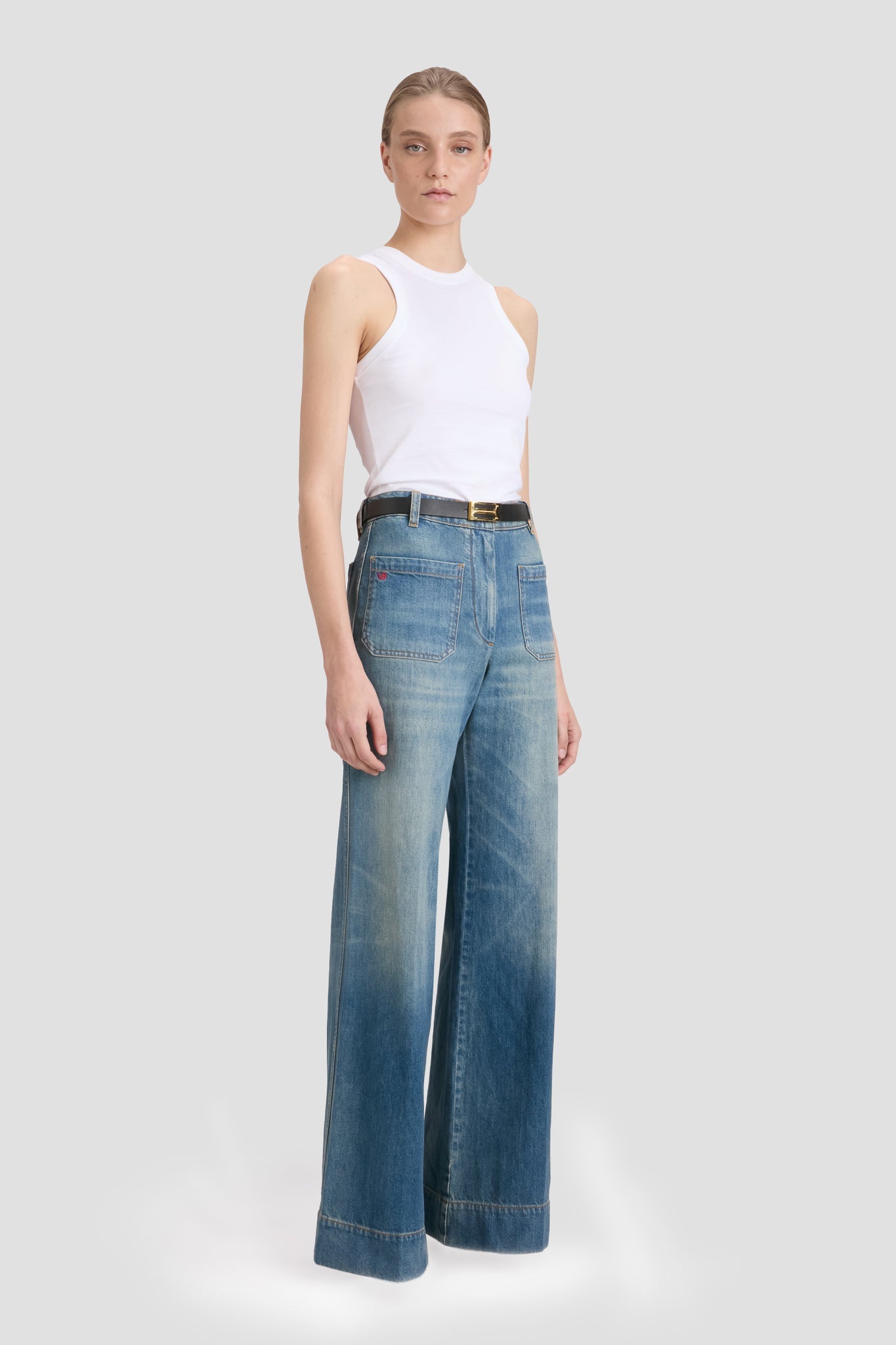 Alina High Waisted Jean In Washed Blue