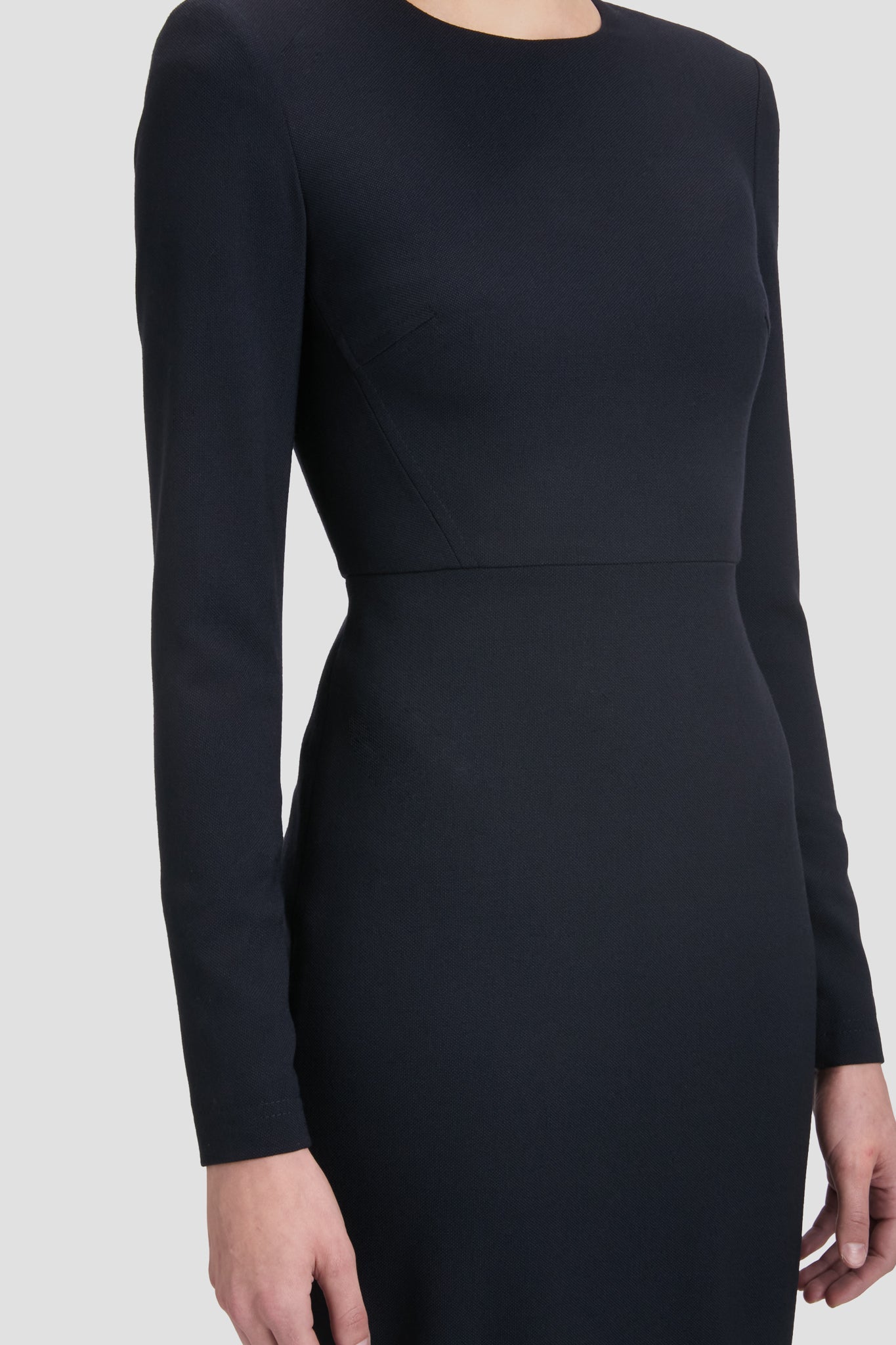 Long Sleeve T-Shirt Fitted Dress In Navy