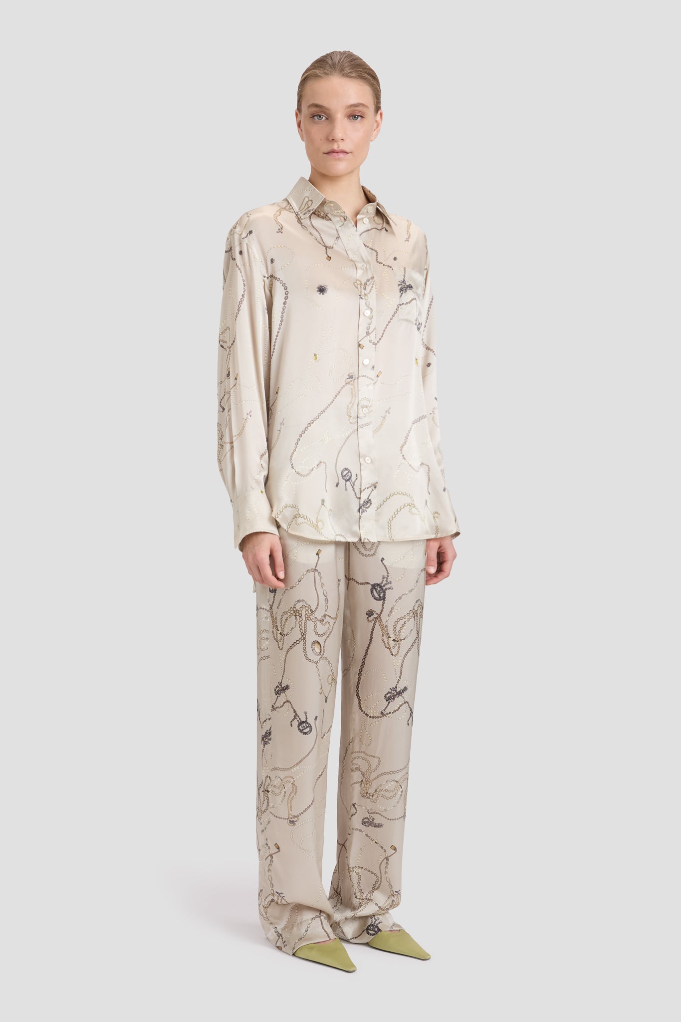 Pyjama Trouser In Pumice Jewellery Print