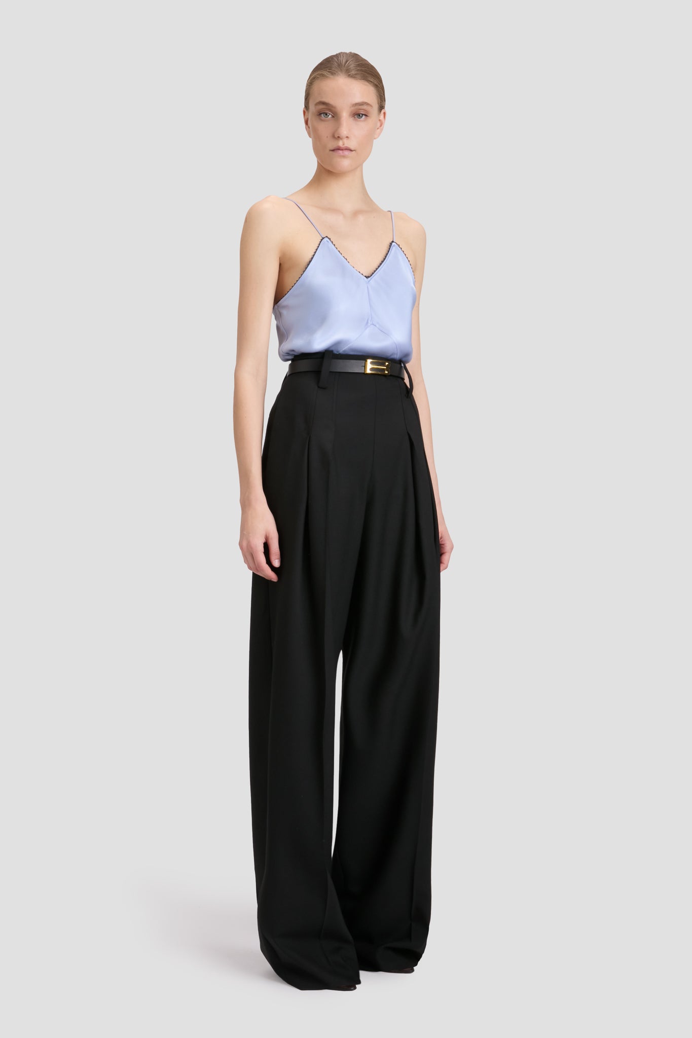 Lace Detail Cami Top In Delphinium Blue