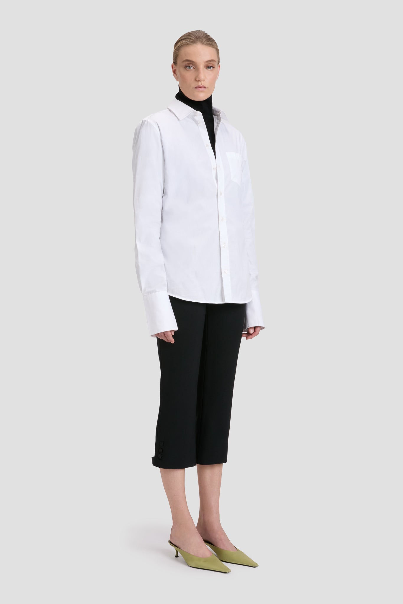 Tab Detail Shirt In White