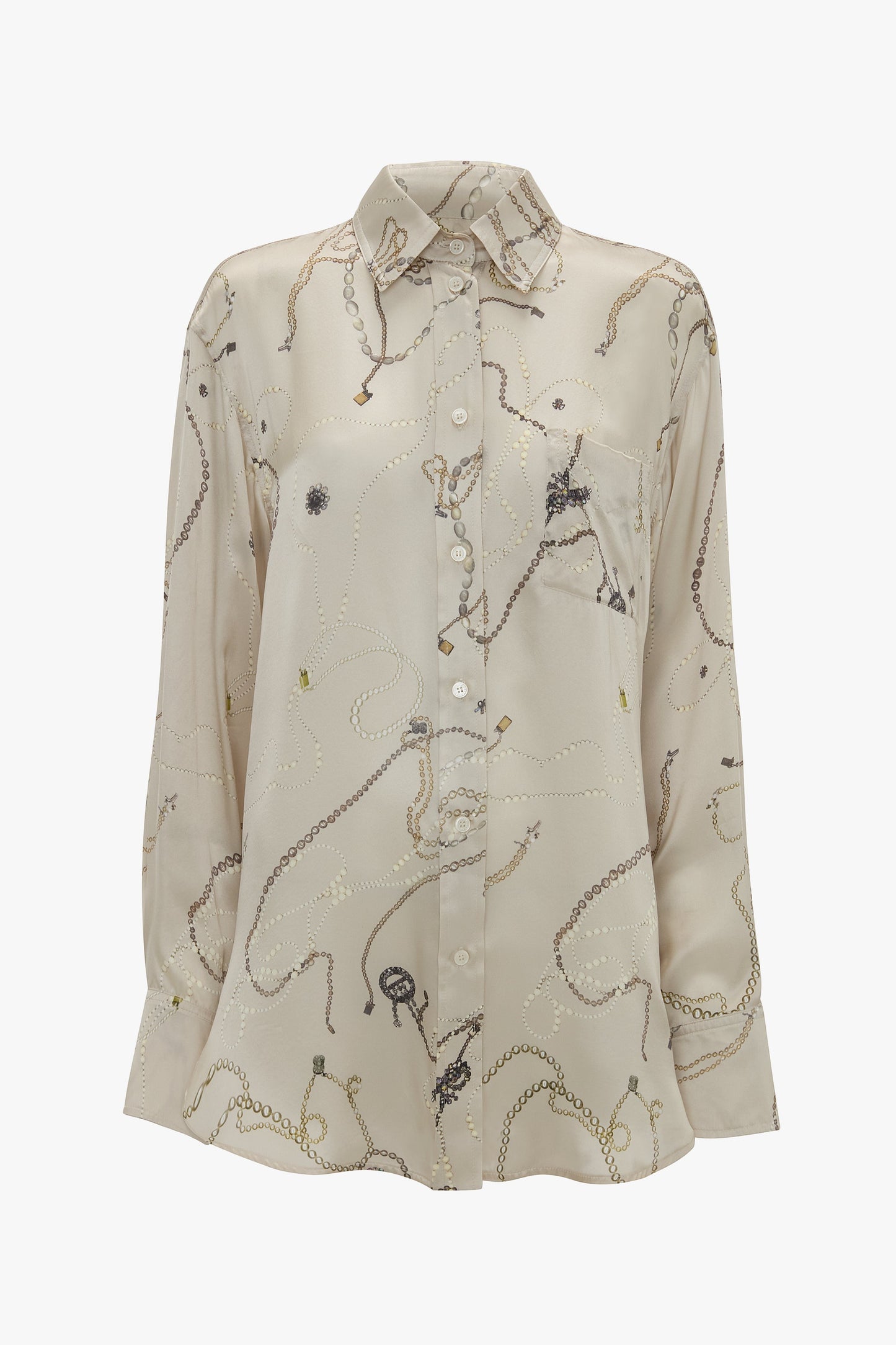 Pyjama Shirt In Pumice Jewellery Print
