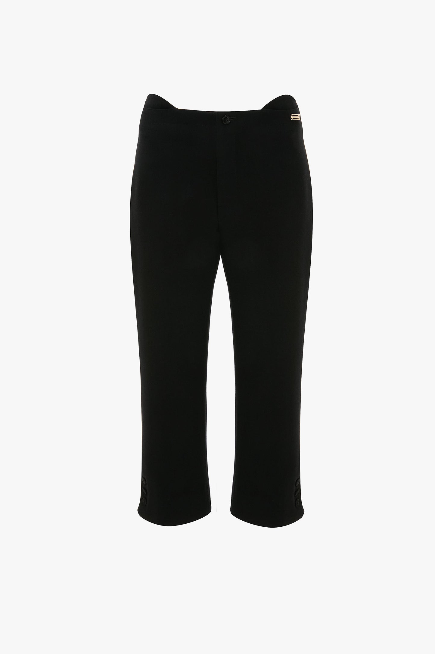 Tab Detail Cropped Trouser In Black