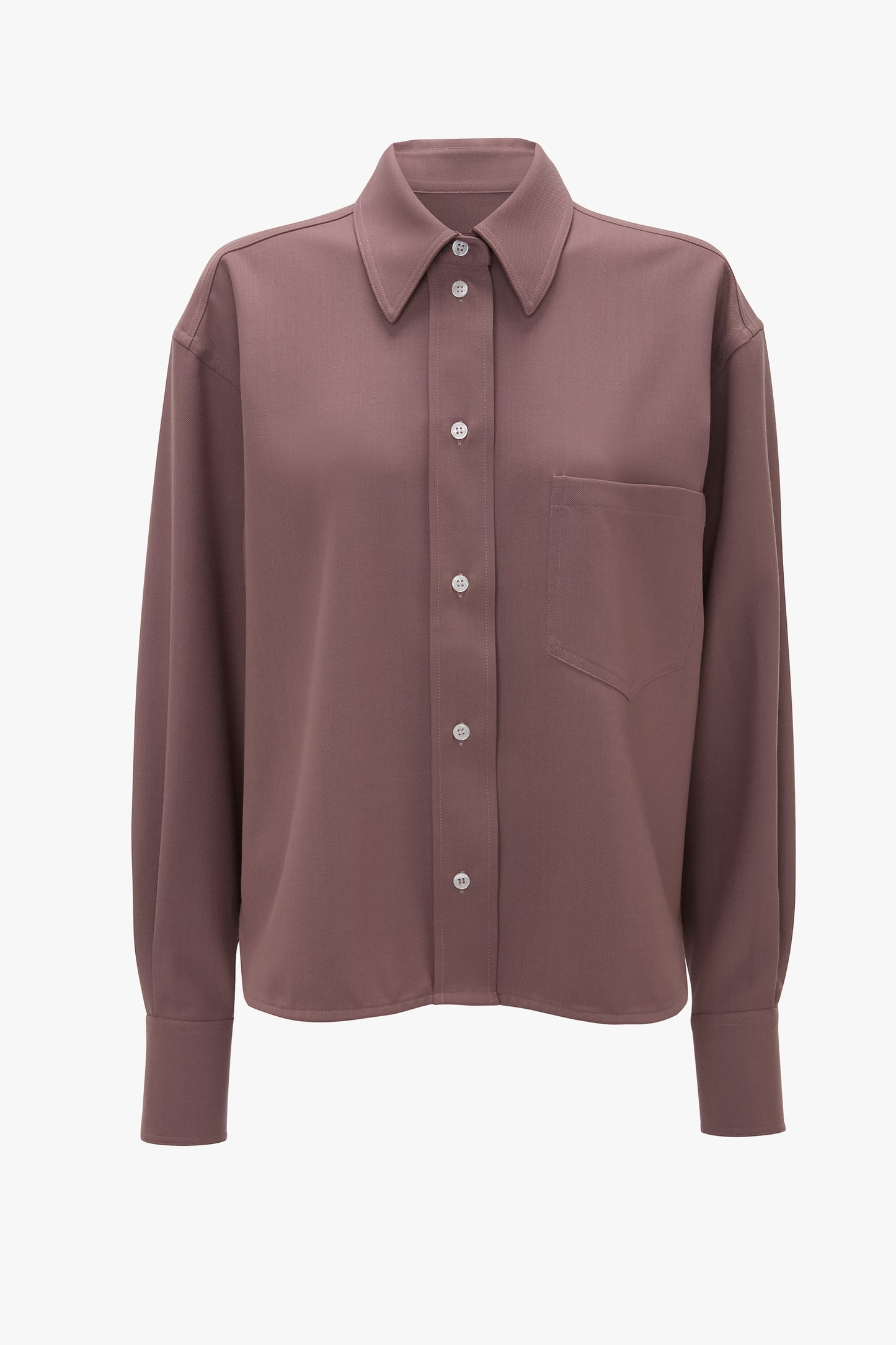 Cropped Long Sleeve Shirt In Mauve