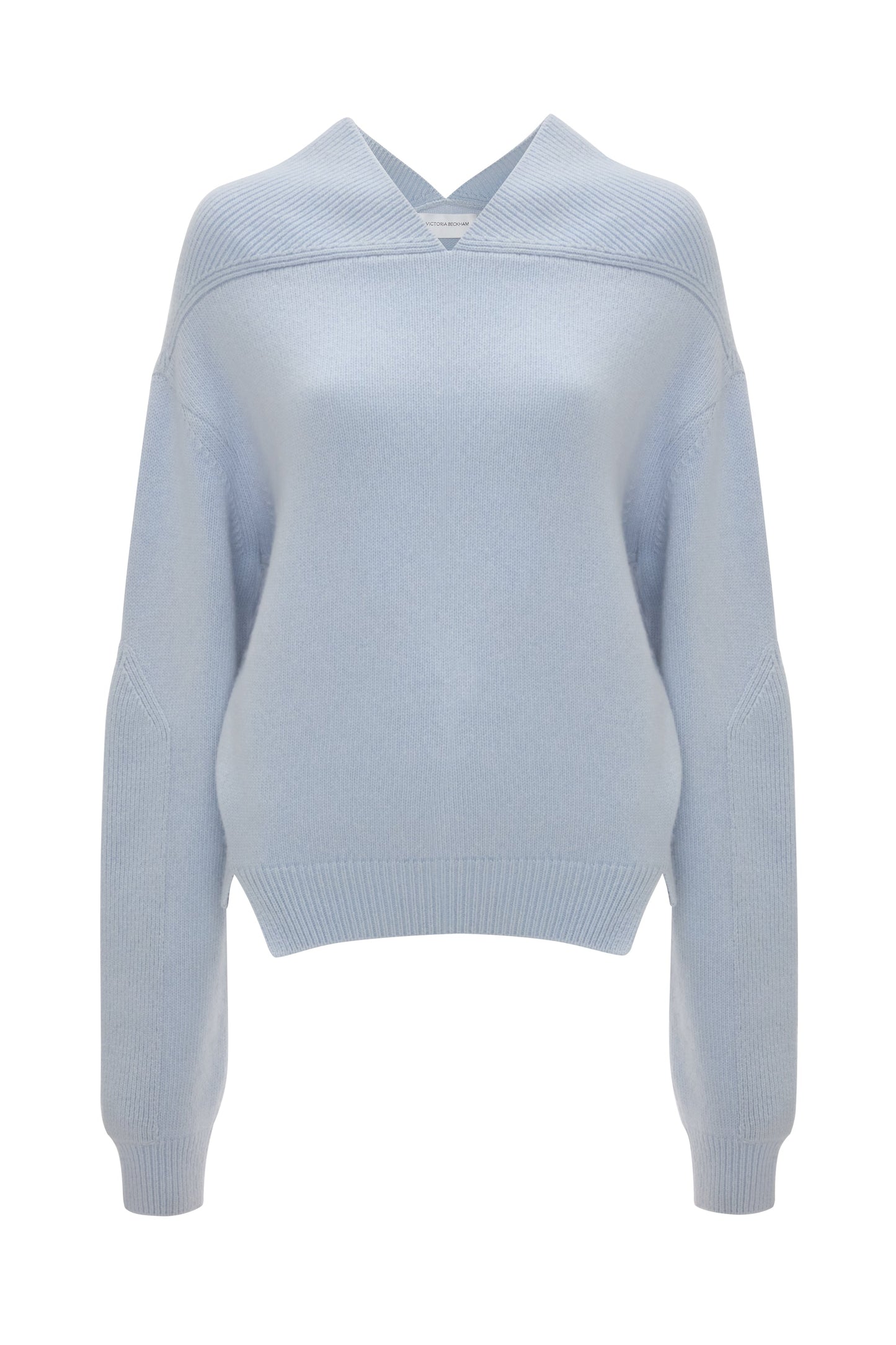 V-Neck Yoke Detail Jumper In Delphinium Blue