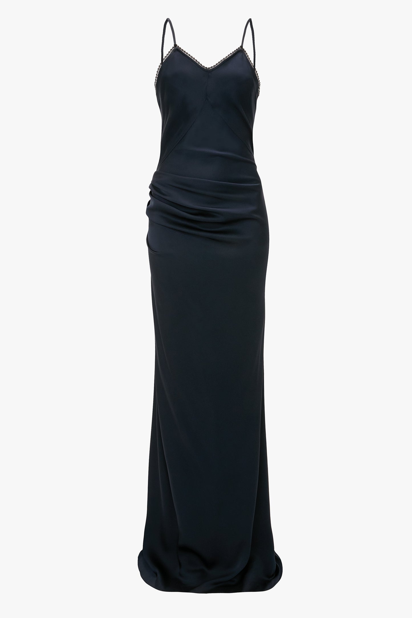 Lace Detail Cami Floor-Length Dress In Midnight