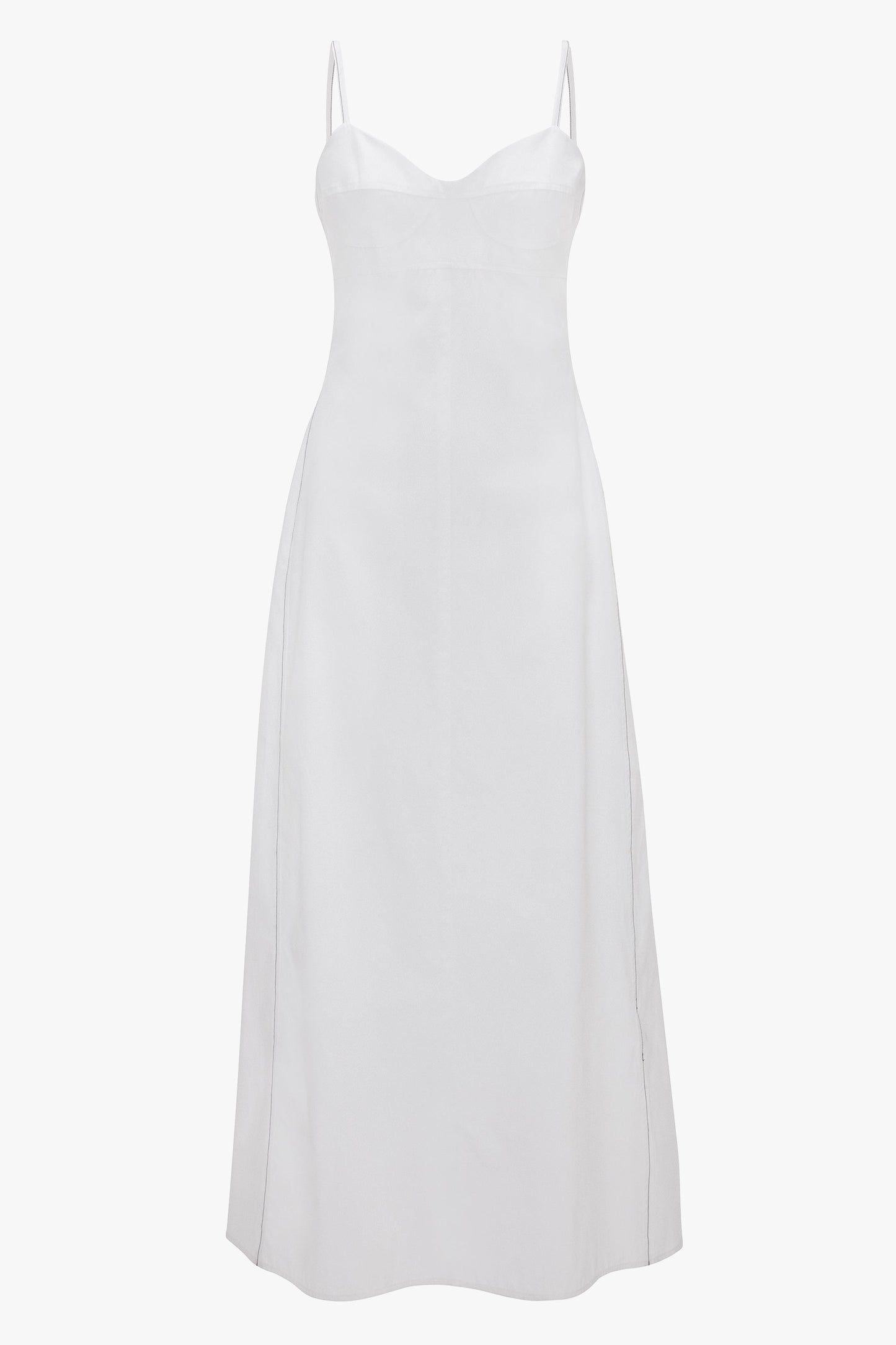 Cami Fit And Flare Midi Dress In White