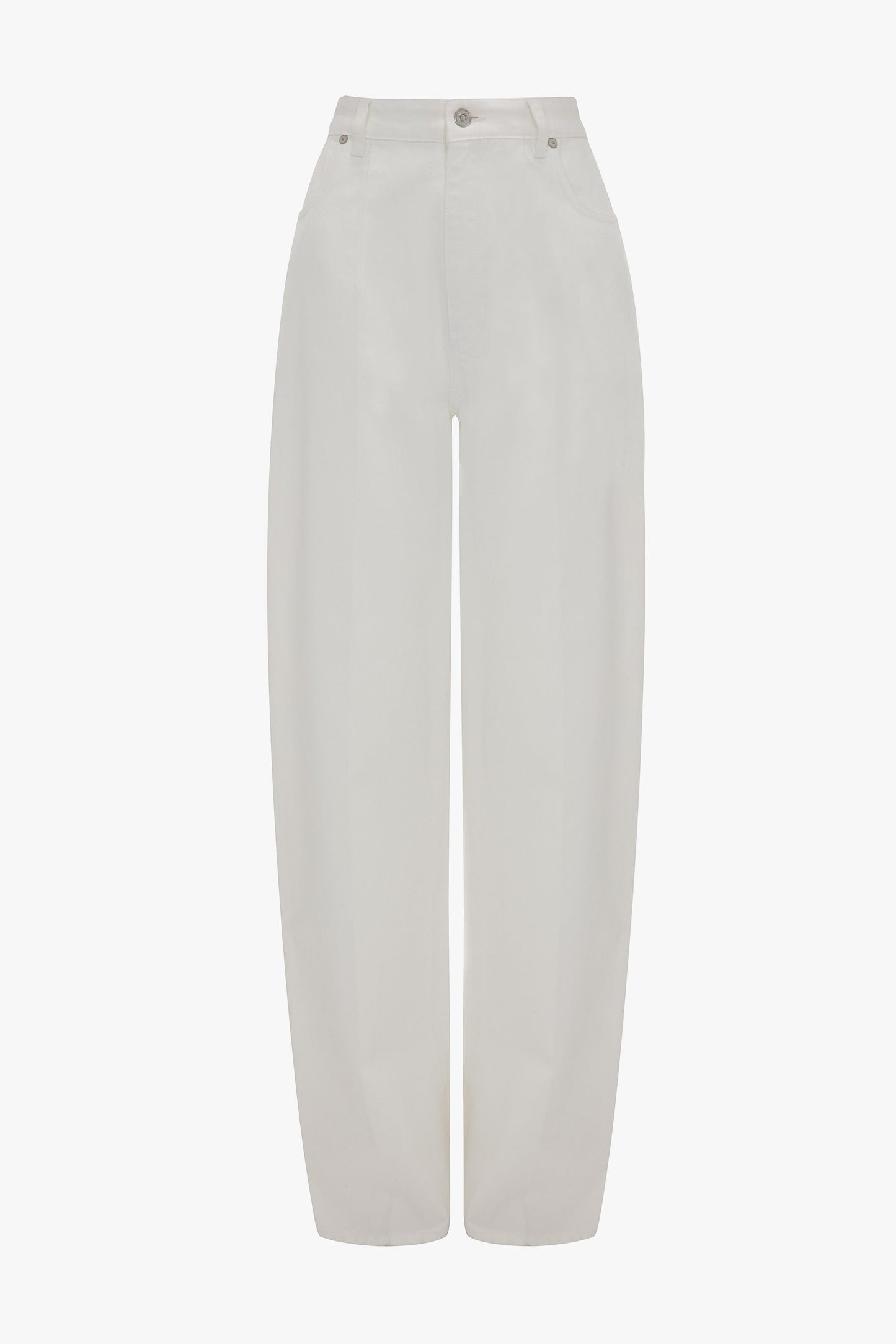 High Waisted Cinched Jean In Washed White