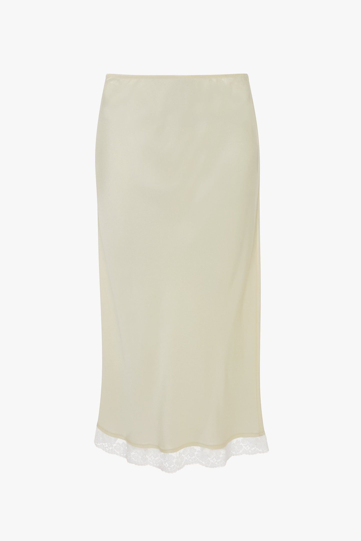 Lace Trim Slip Skirt In Ivory