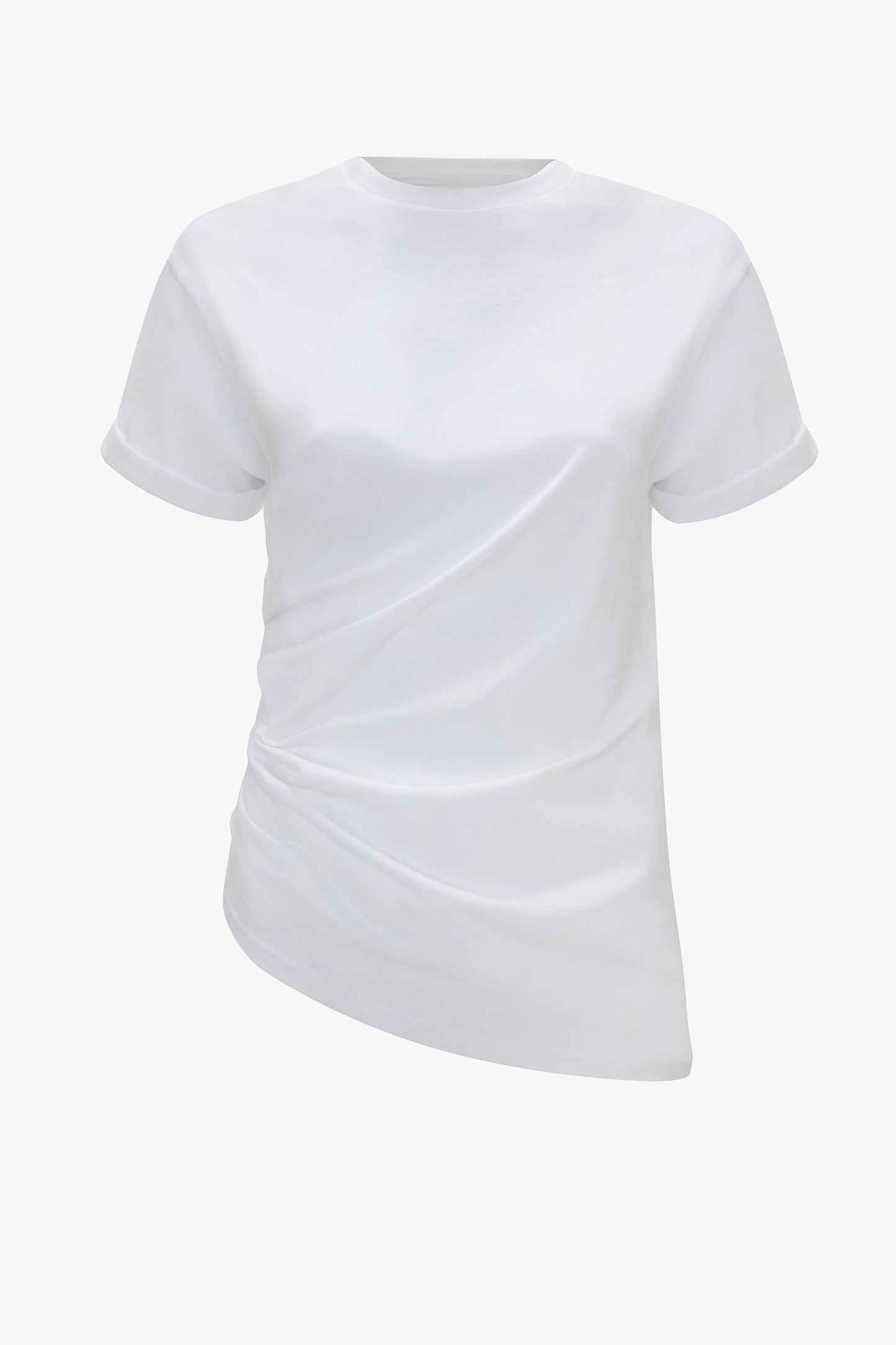 Gathered Detail T-Shirt In White